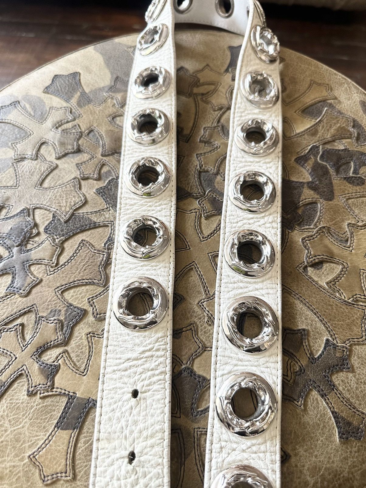 Chrome Hearts Chrome Hearts 32-34 GOTHIC WHITE GOTH SILVER BELT Size 32 - 5 Thumbnail