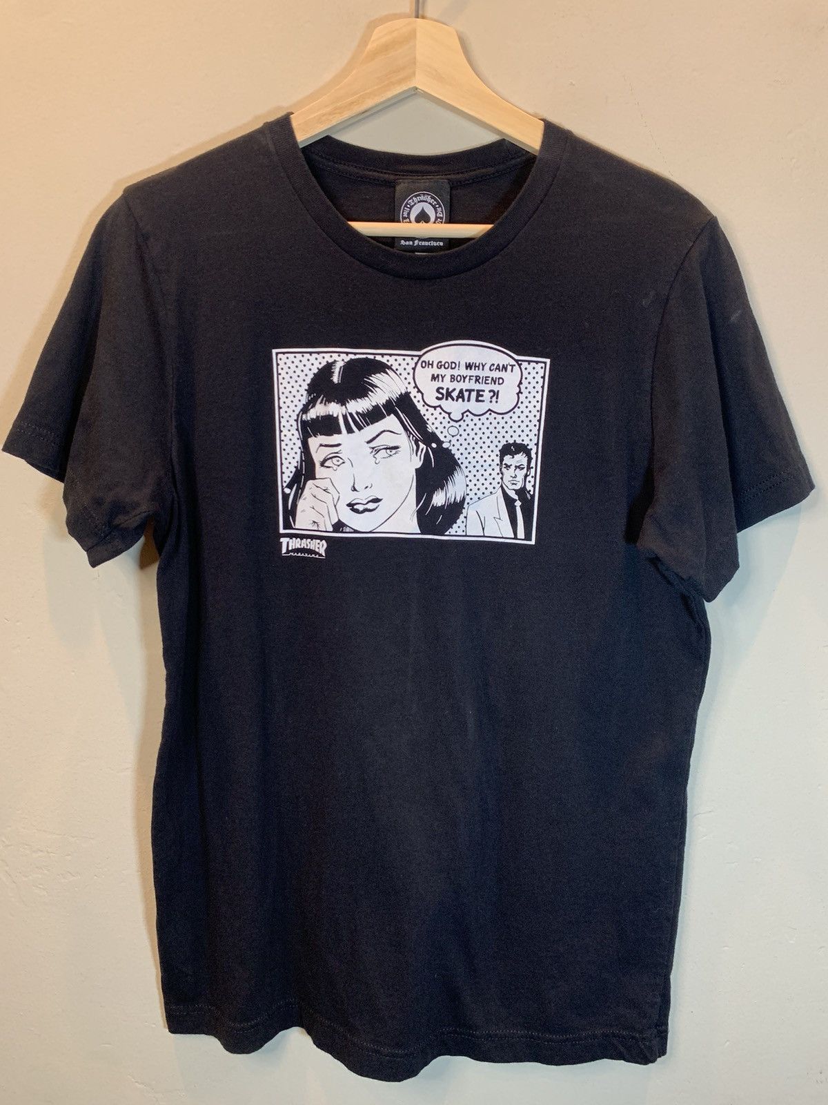 Thrasher Why Can t My Boyfriend Skate Thrasher Graphic Tee Shirt Grailed