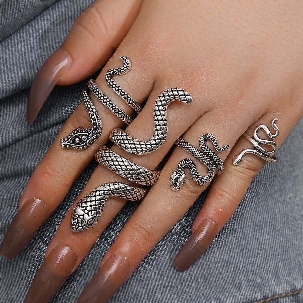 Jewelry Snake Hip-hop Jewelry Rings Open Chrome Ring (Size 7-13) Size ONE SIZE - 1 Thumbnail