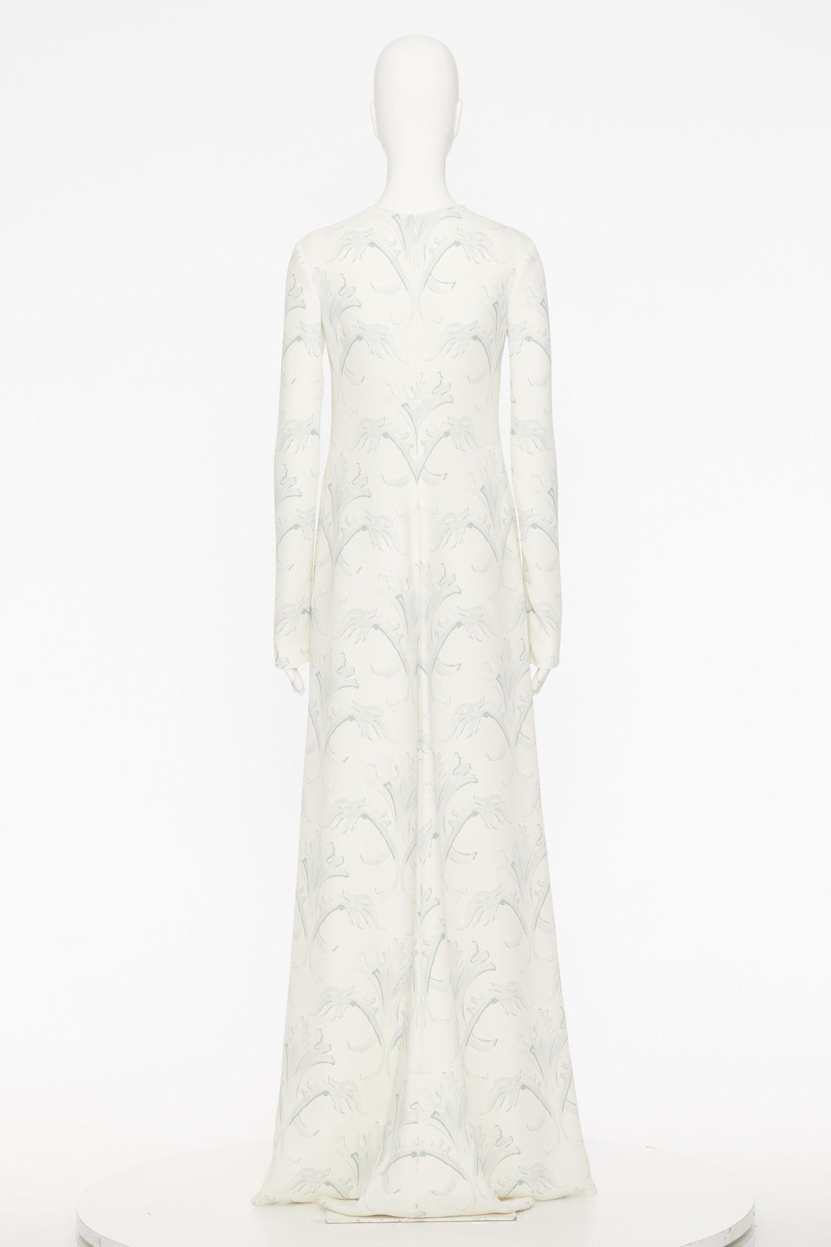 Valentino o1s1wg110525 Crepe Couture Embroidered Midi Dress in Grey Size XS / US 0-2 / IT 36-38 - 3 Thumbnail