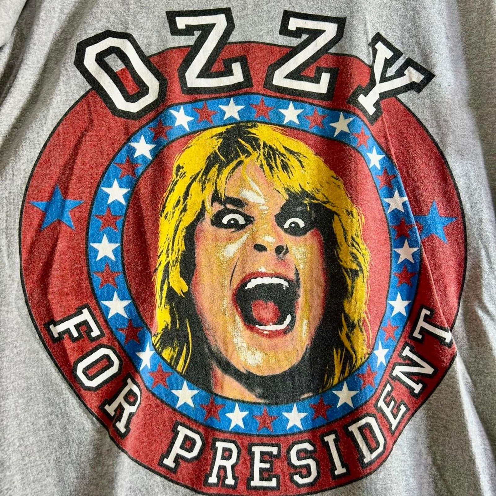 Vintage 1984 OZZY OSBOURNE Ozzy For President double sided tee shirt Size US L / EU 52-54 / 3 - 1 Thumbnail