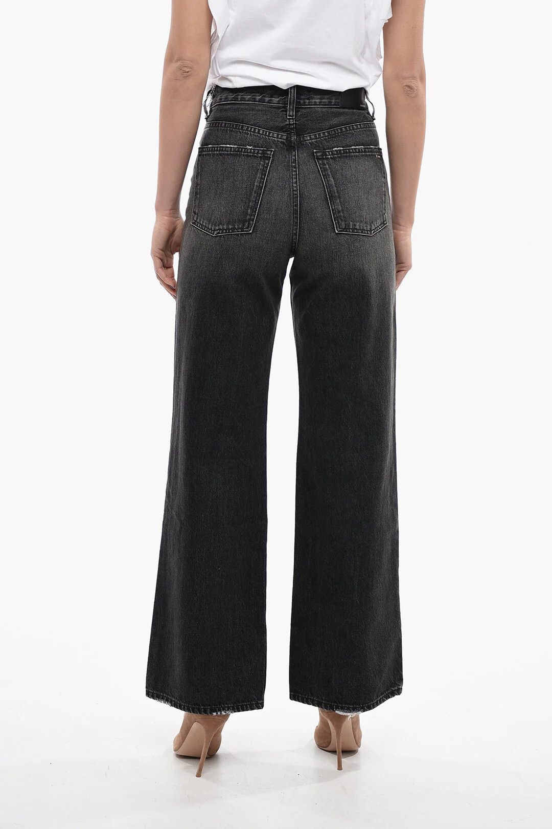 Amiri og1mm0426 High-Rise Wide-Fit Jeans in Grey Size 26" / US 2 / IT 38 - 2 Thumbnail