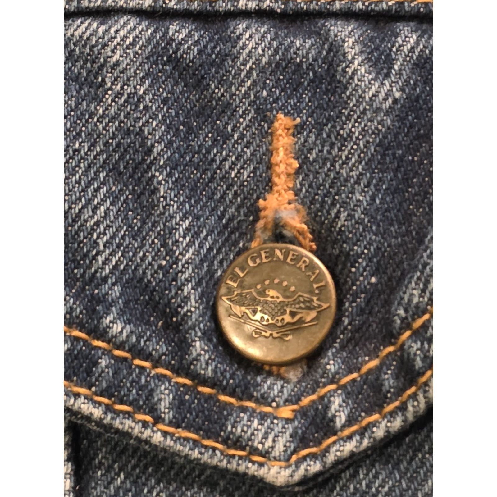 Denime VINTAGE El General Denim Trucker Jacket Embroidered Rodeo Bull Riding Men's M Blue 90s Western Casual Bomber Jacket Mens Size US M / EU 48-50 / 2 - 6 Thumbnail