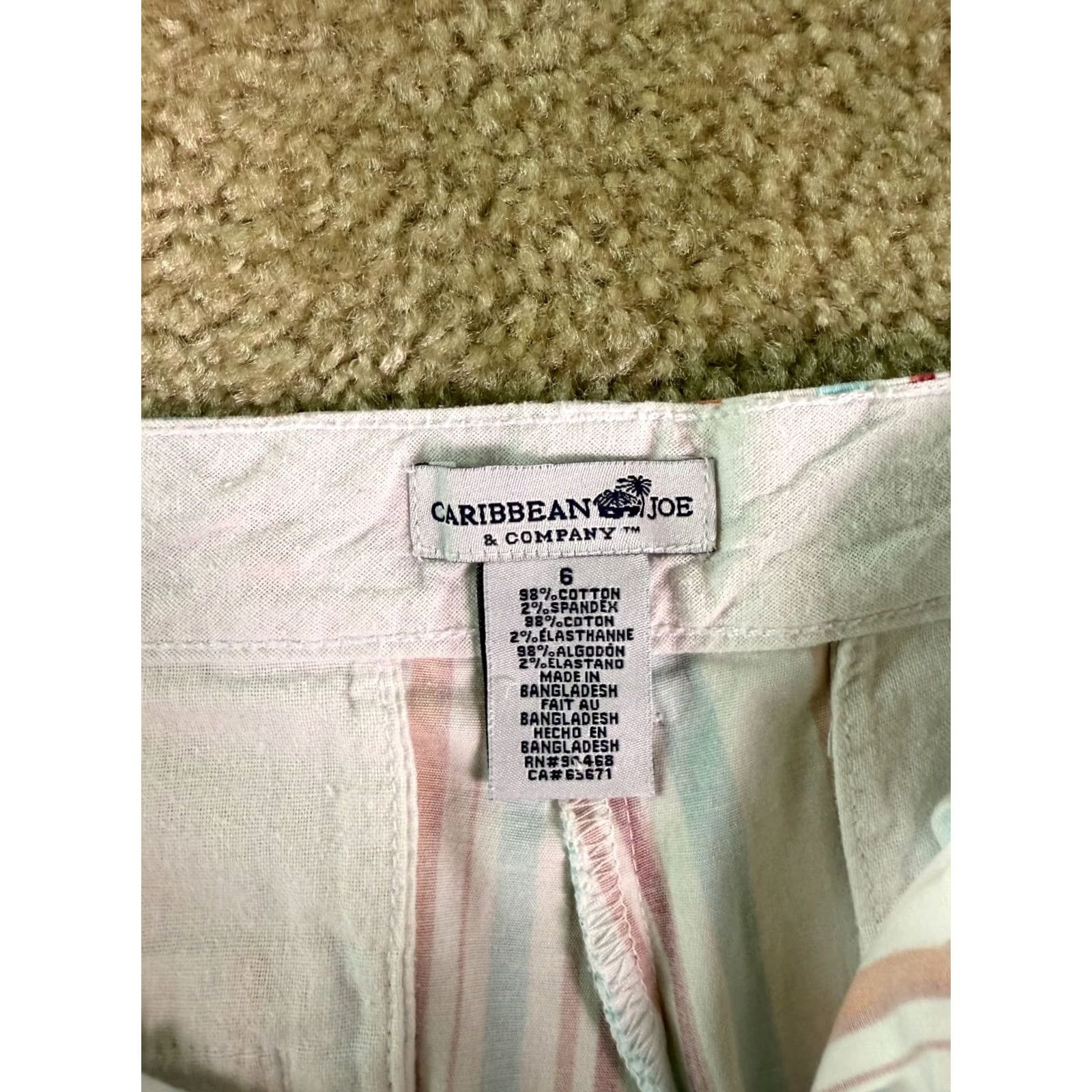 Vintage Caribbean Joe Bermuda Shorts Women's Size 6 Striped Cotton Spandex Size 28" / US 6 / IT 42 - 4 Thumbnail