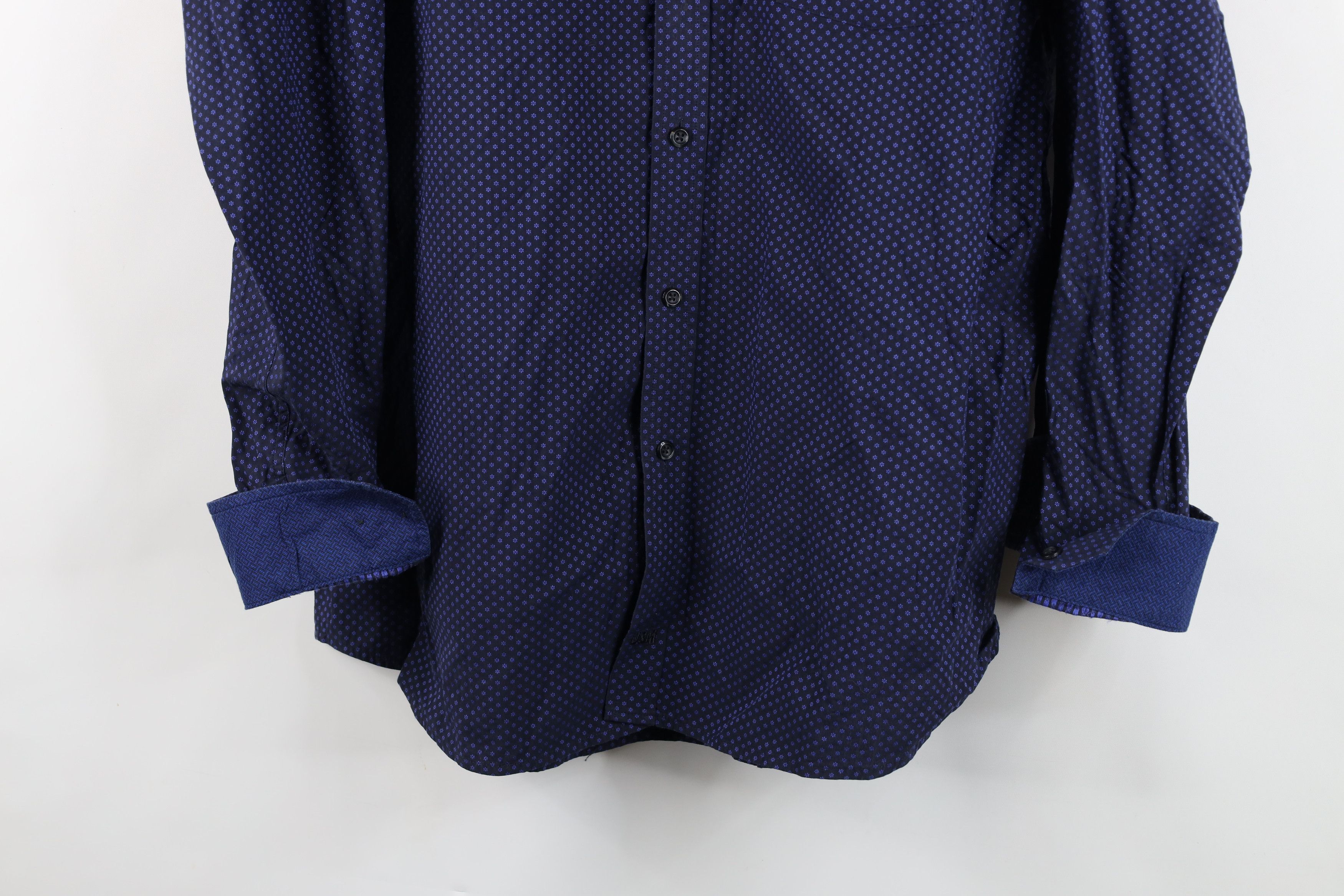 Johnston & Murphy Johnston & Murphy Floral Collared Button Shirt Cotton Blue Size US XL / EU 56 / 4 - 3 Thumbnail