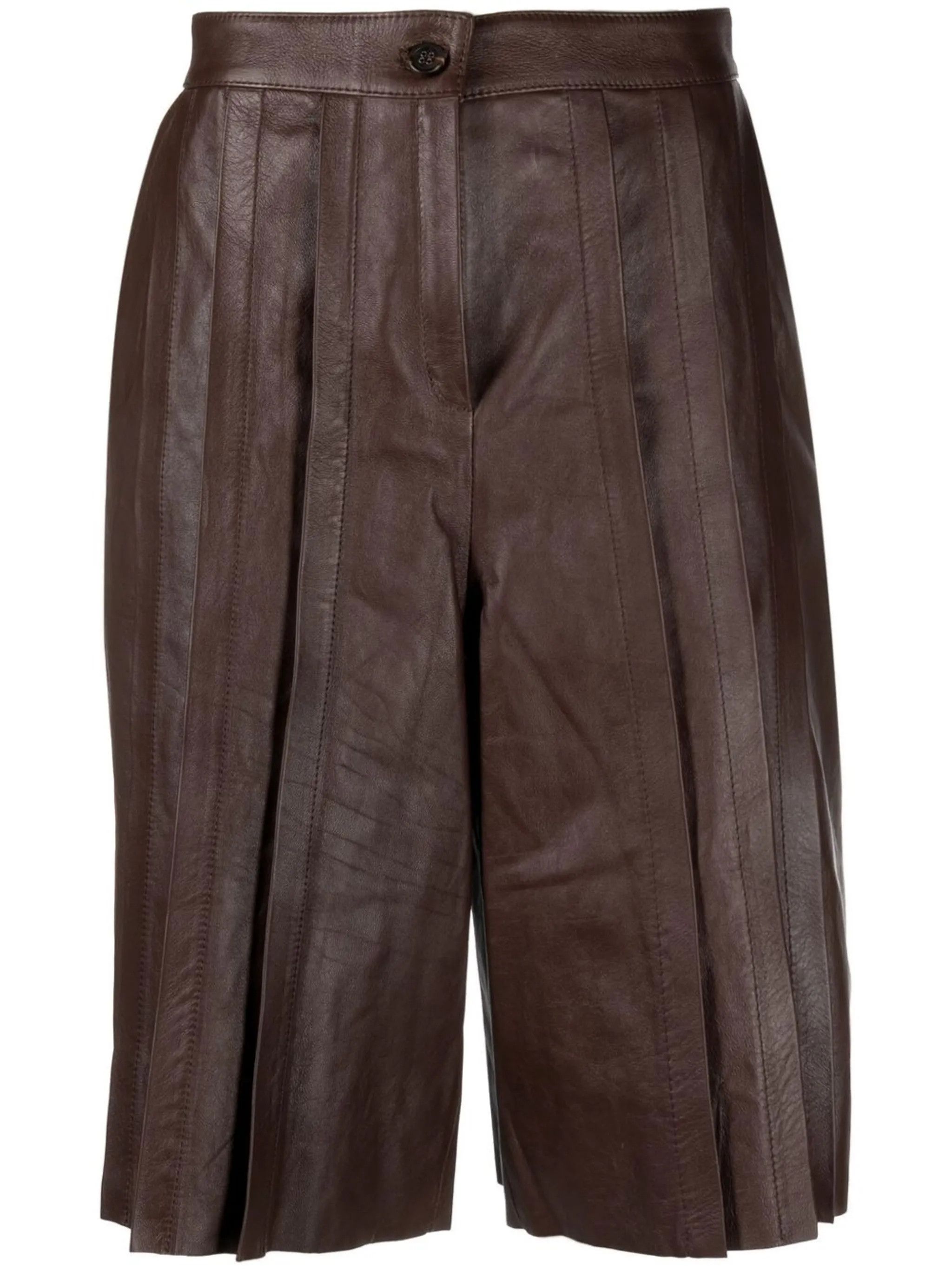 Golden Goose o1y0725 Leather Short in Dark Brown Size 26" / US 2 / IT 38 - 1 Thumbnail