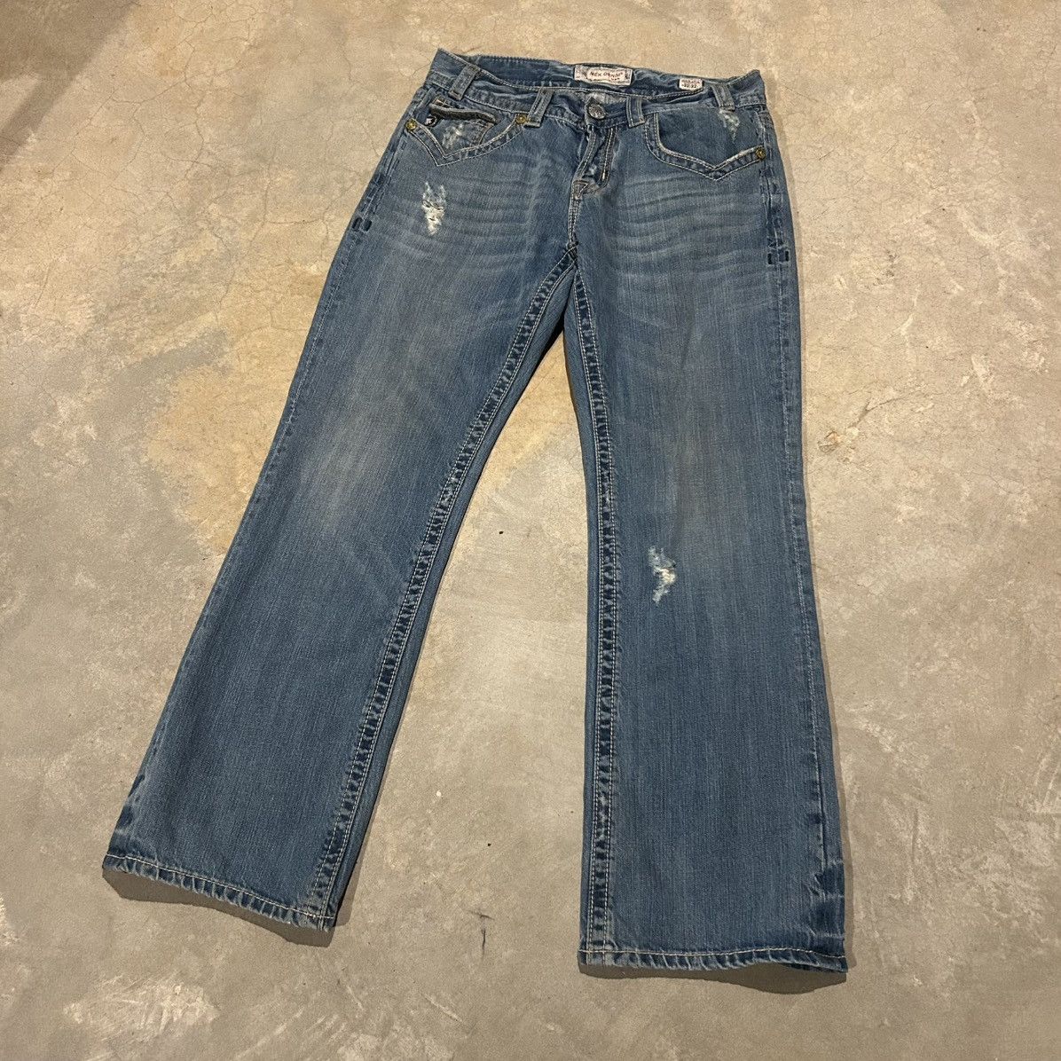 Mek Denim Vintage Y2K Mek Denim Bootcut Distressed Faded Jeans Cyber Size US 32 / EU 48 - 6 Thumbnail