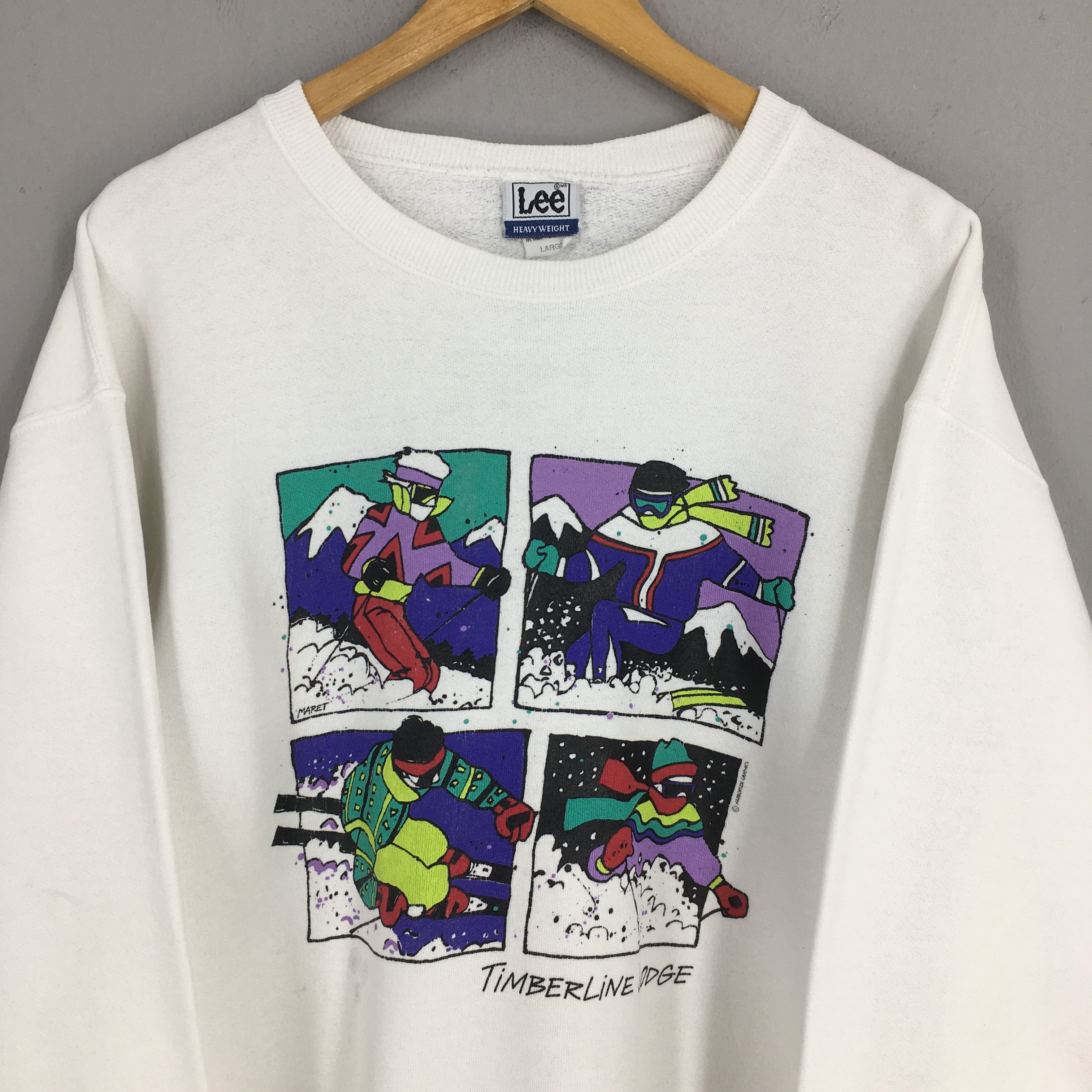 Designer × Lee × Vintage Vintage 90s Ski Timberline Lodge White Sweatshirt Large Size US L / EU 52-54 / 3 - 2 Thumbnail