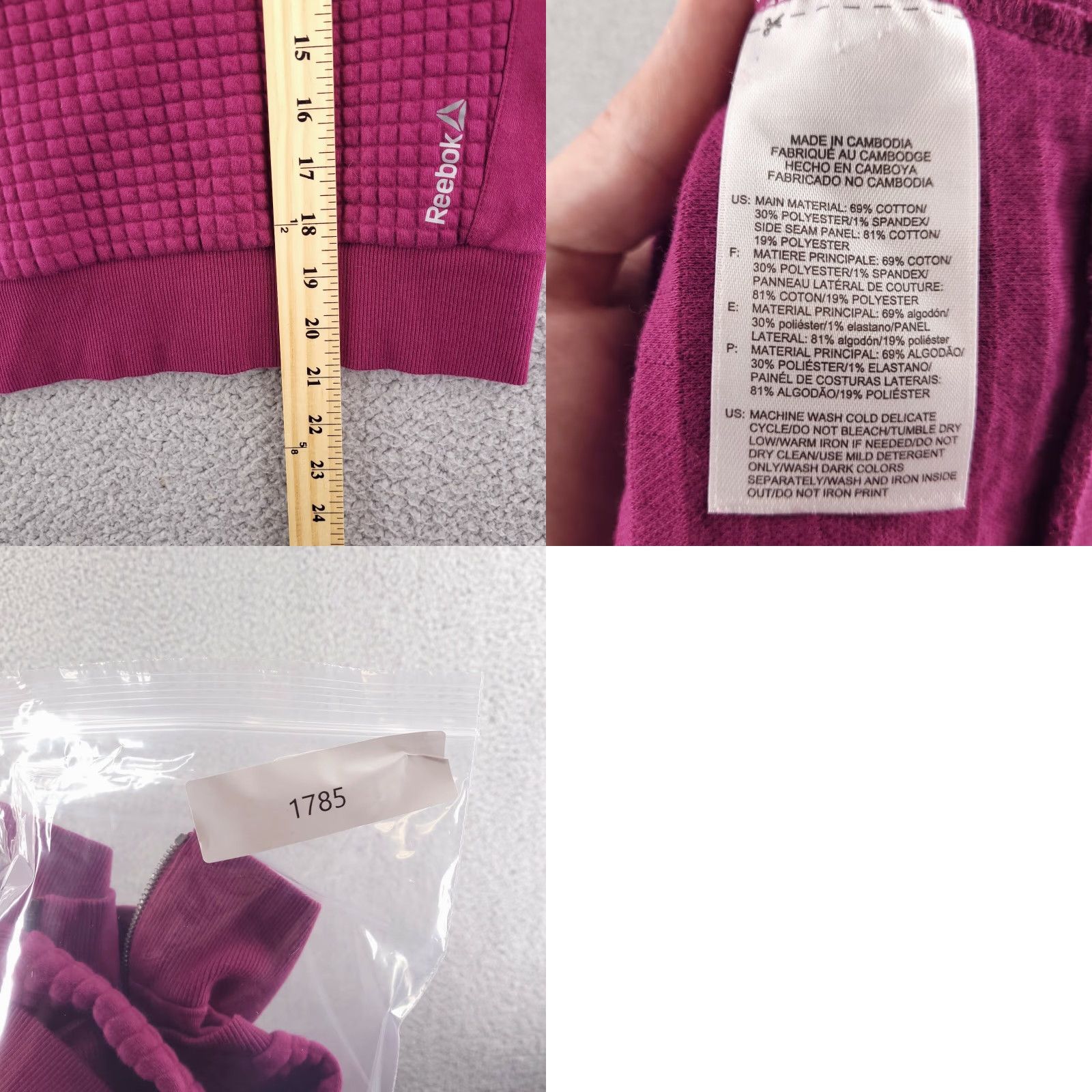 Reebok Reebok CrossFit Sweatshirt Womens XS Purple Thermal Waffle Round Neck Size XS / US 0-2 / IT 36-38 - 8 Thumbnail