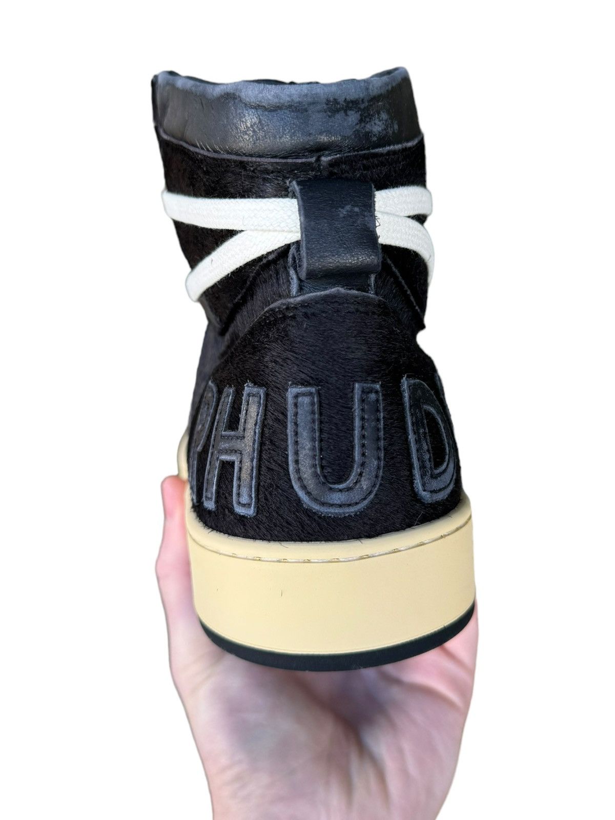 Rhude $595 Pony Hair Rhecess Vintage Distressed Hi Sneaker Leather Size US 9 / EU 42 - 10 Thumbnail