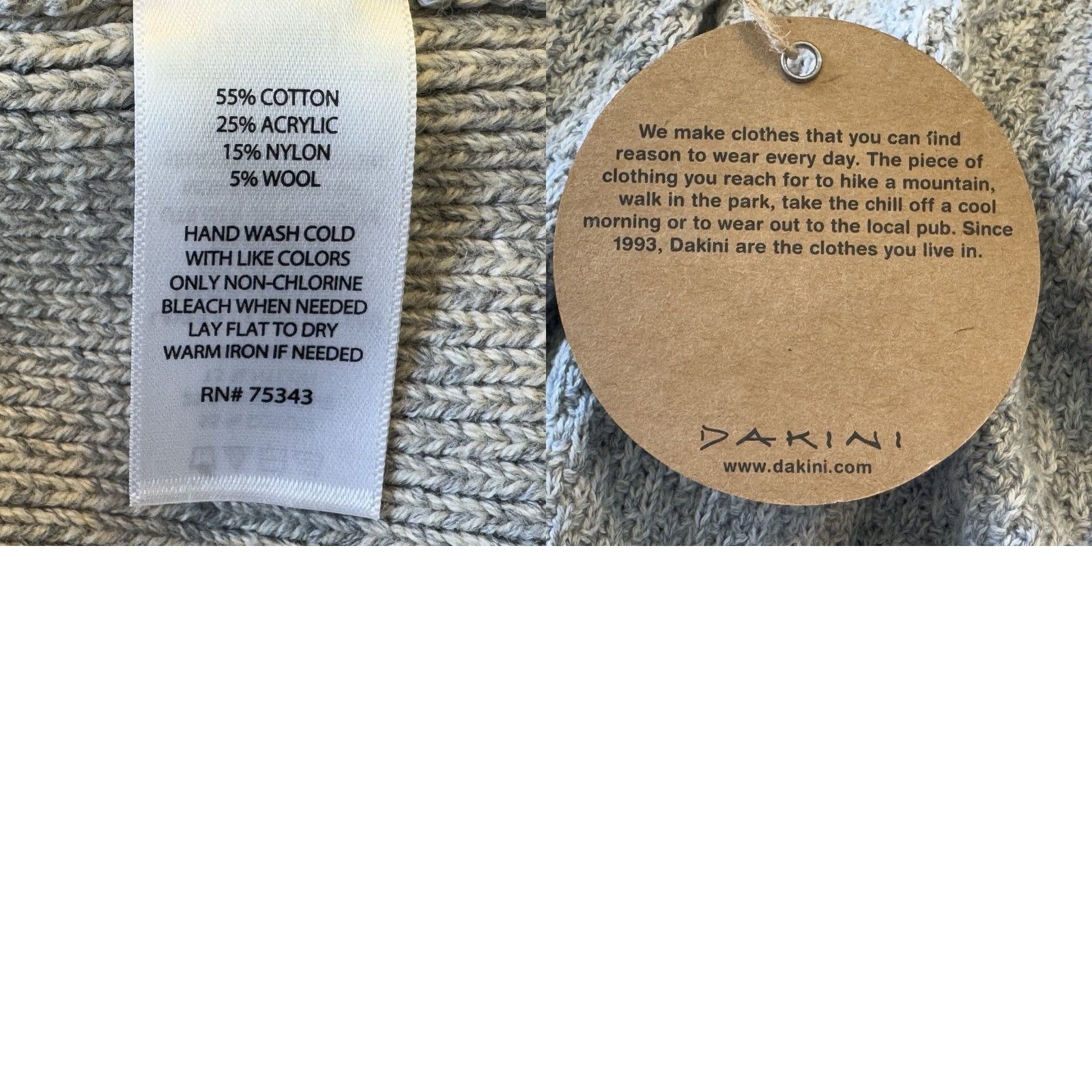 Dakine Dakini Open Front Sweater Cardigan Womens Sz Large Gray Cotton Blend Collar NEW Size L / US 10 / IT 46 - 8 Thumbnail