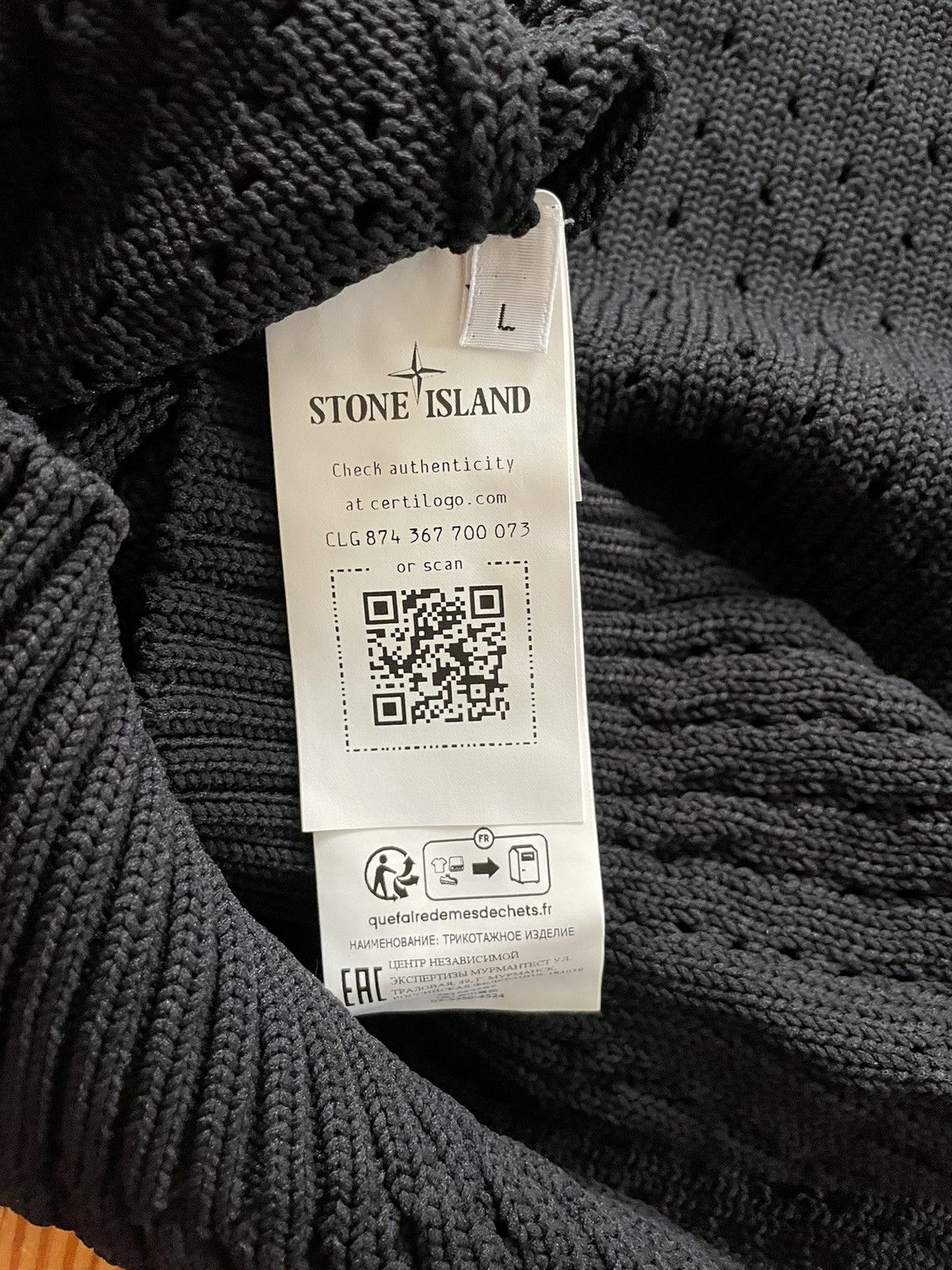 Stone Island Stone Island Perforated Hole Punch Knit Sweater Black Size US L / EU 52-54 / 3 - 6 Thumbnail