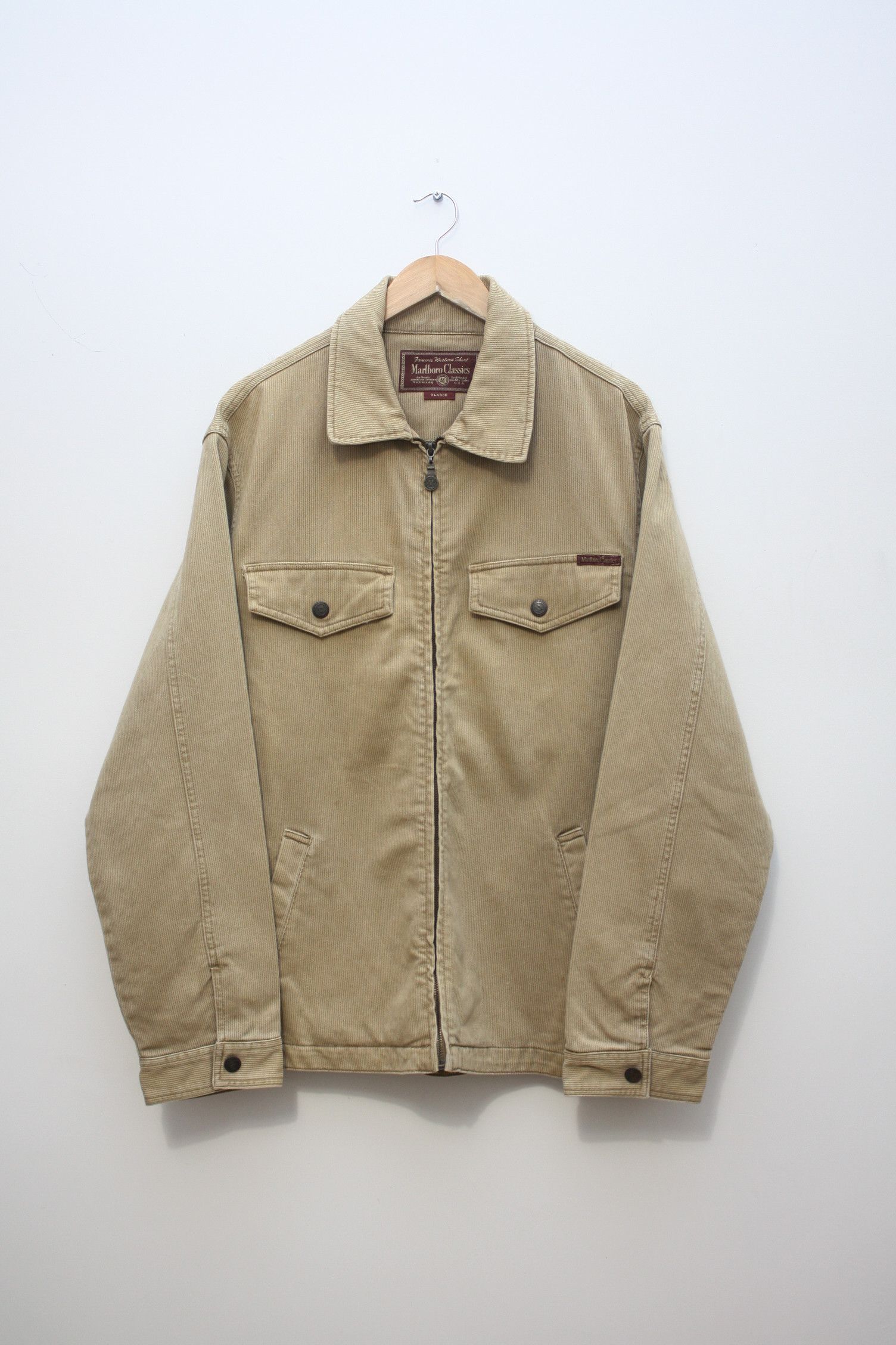 image of Marlboro x Marlboro Classics Beige Corduroy Vintage Jacket Men's Xl