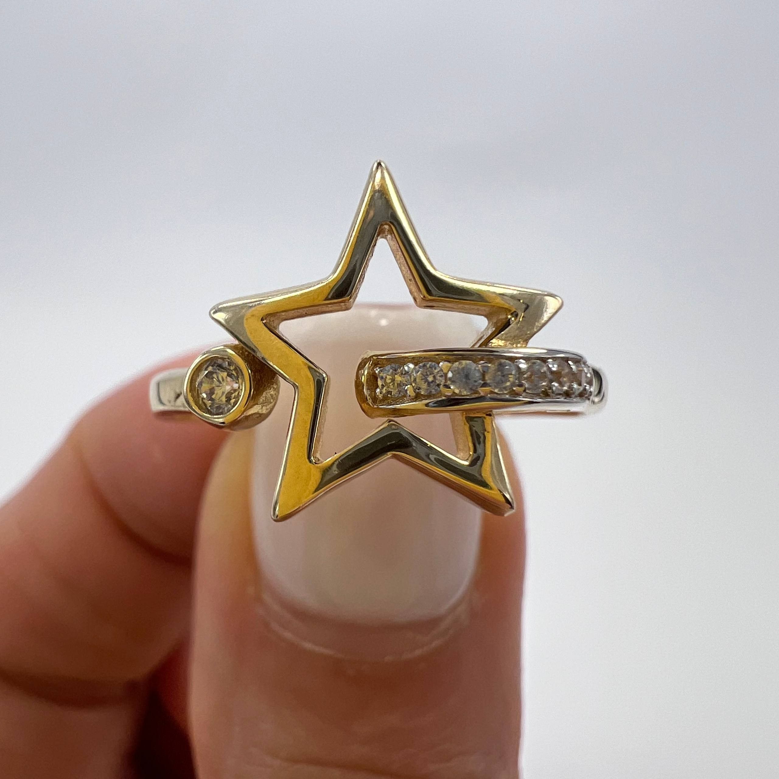 Other New 14K Solid Gold Ring Star Design Italy 2.4g Size 8 Size ONE SIZE - 2 Thumbnail