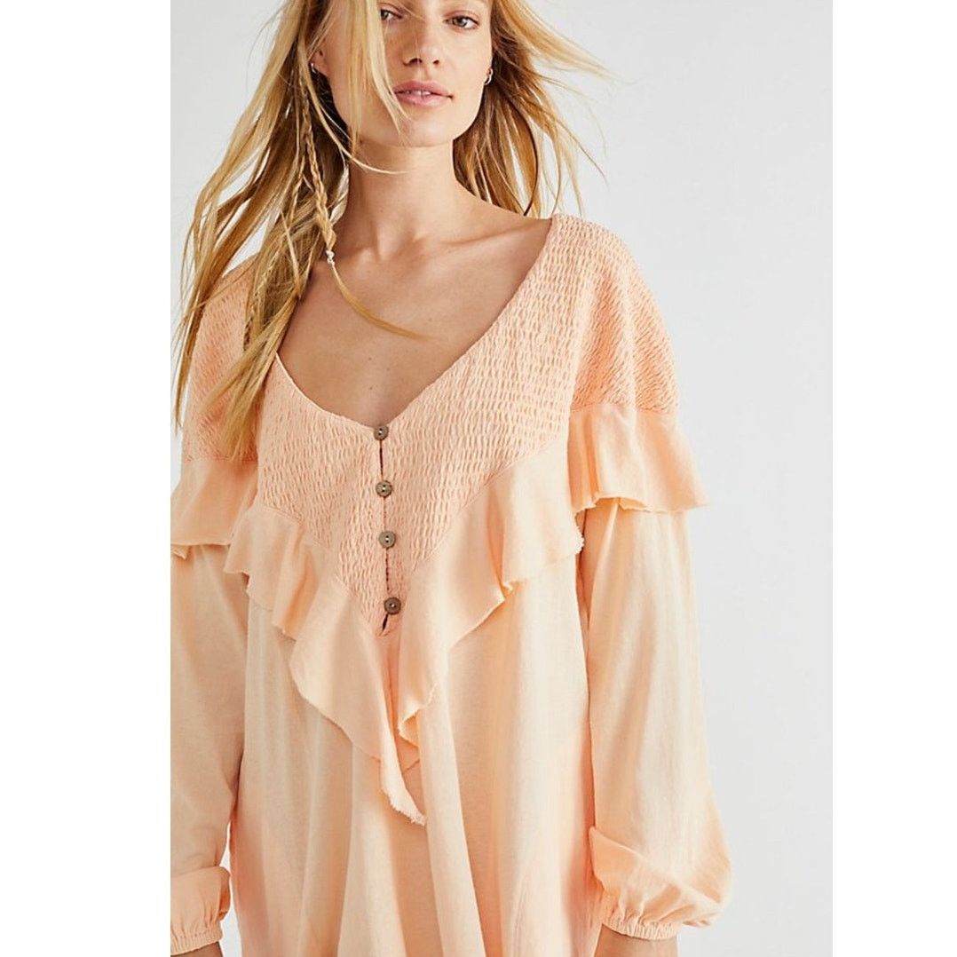 Free People New Free People BEACH Aurora Mini Dress $88 free-est LARGE Size L / US 10 / IT 46 - 4 Thumbnail