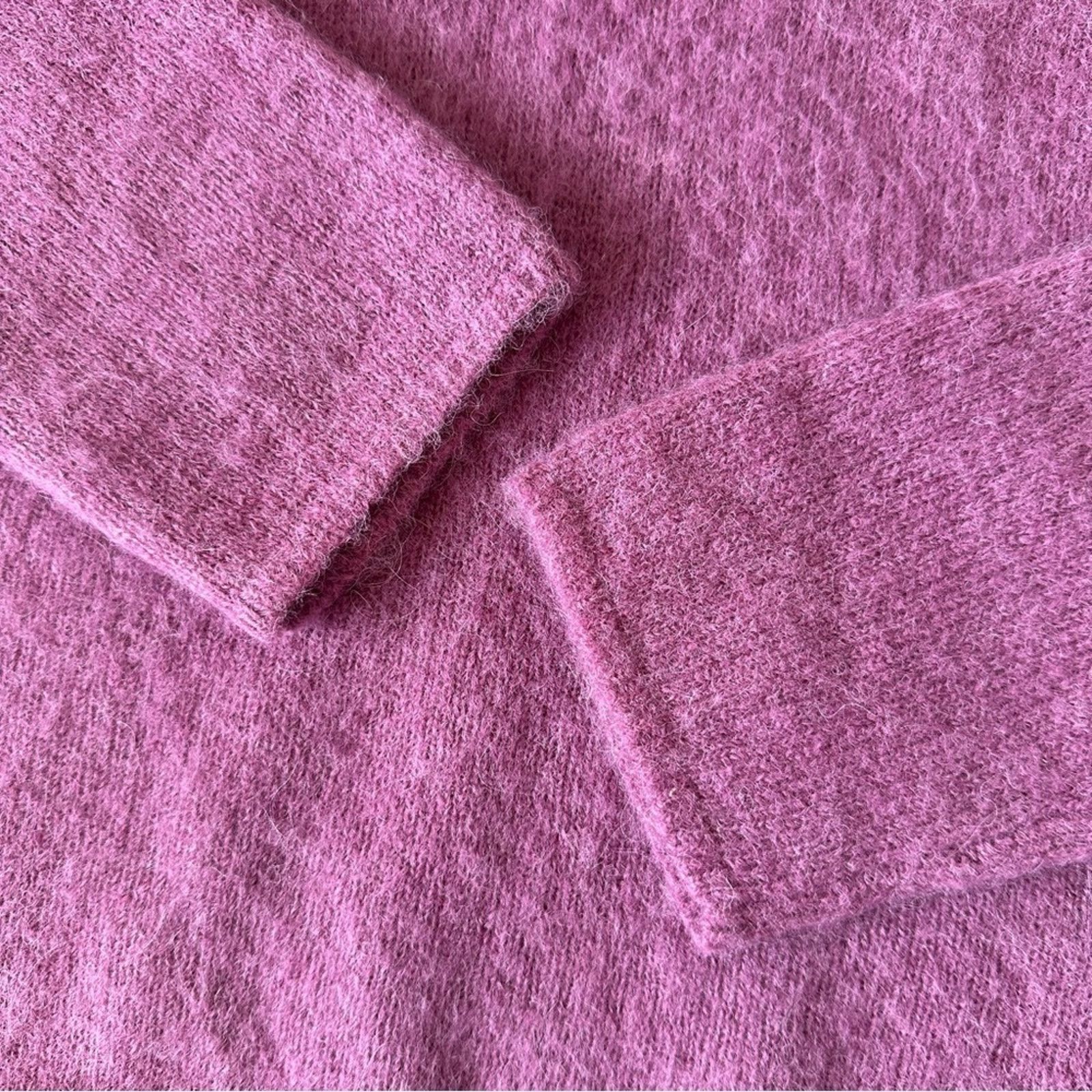 Vince VINCE Brushed V Neck Polo Alpaca & Wool-Blend Sweater Pink S Size S / US 4 / IT 40 - 12 Thumbnail