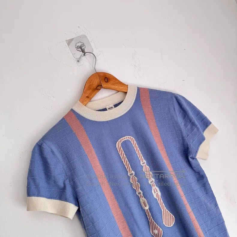 Hermes Hermes Knitted short-sleeved top Size XXS / US 00 / IT 34 - 3 Thumbnail