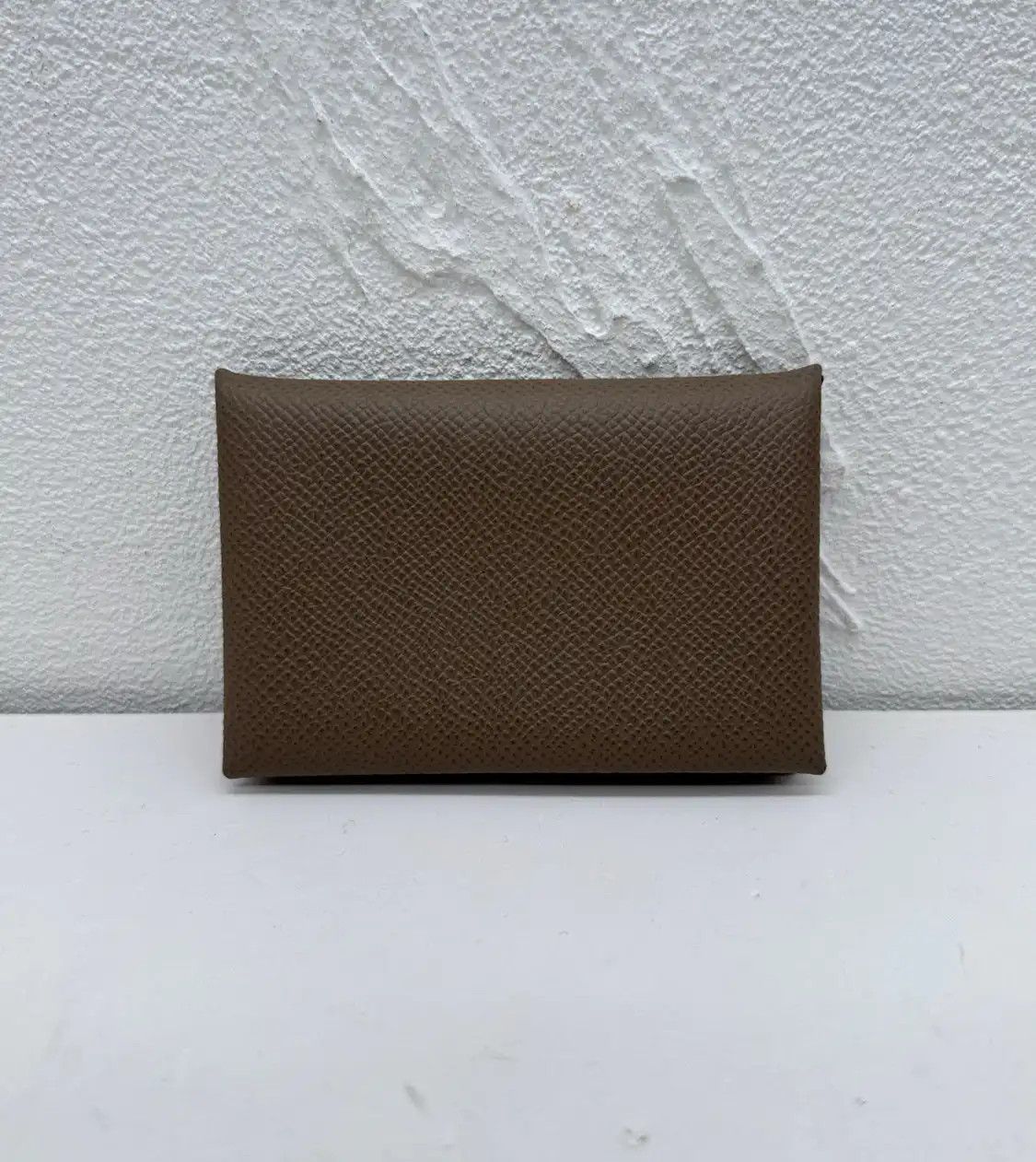 Hermes Hermes Calvi Etoupe Epsom cowhide leather card holder silver hardware B Size ONE SIZE - 1 Thumbnail