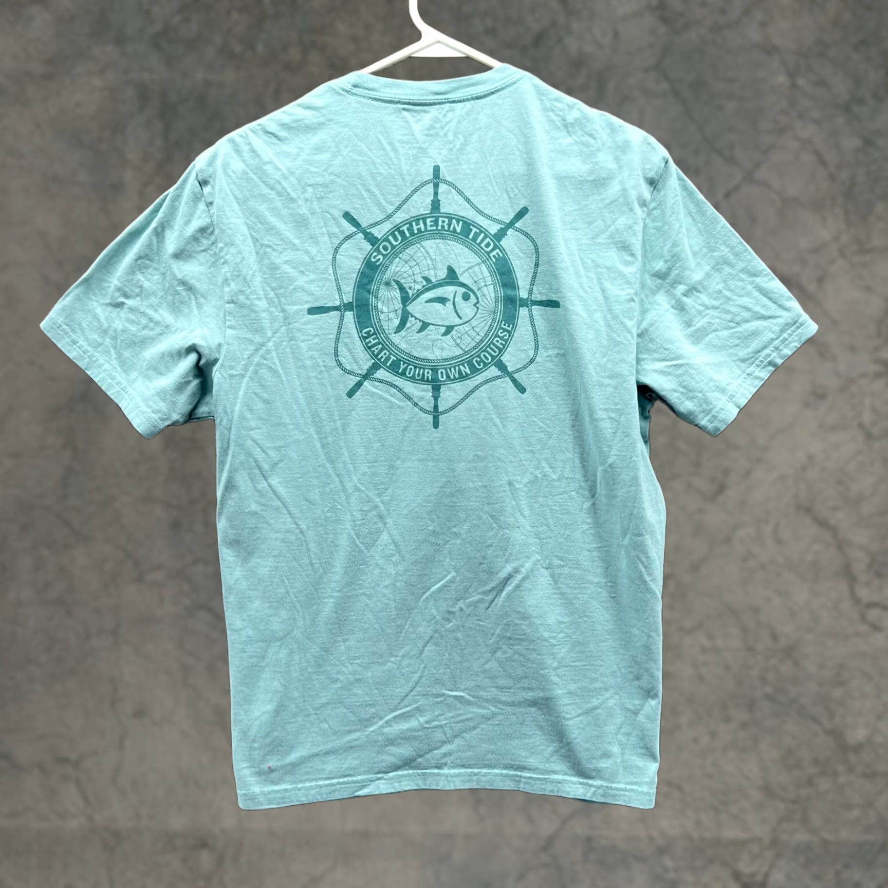 Southern Tide Southern Tide Shirt Men M Teal Blue Crewneck Cotton Sail Tee Fishing Regular Fit Logo Short Sleeve T-Shirt Size US M / EU 48-50 / 2 - 1 Thumbnail