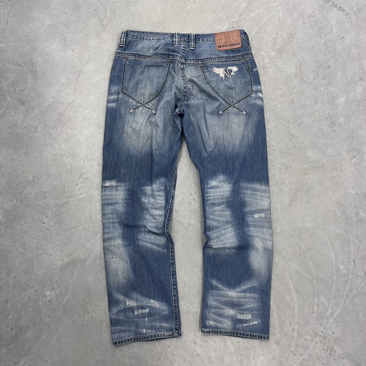 Artful Dodger CRAZY Y2K Artful Dodger Denim Skull embroidered Pockets 38 Size US 38 / EU 54 - 1 Thumbnail