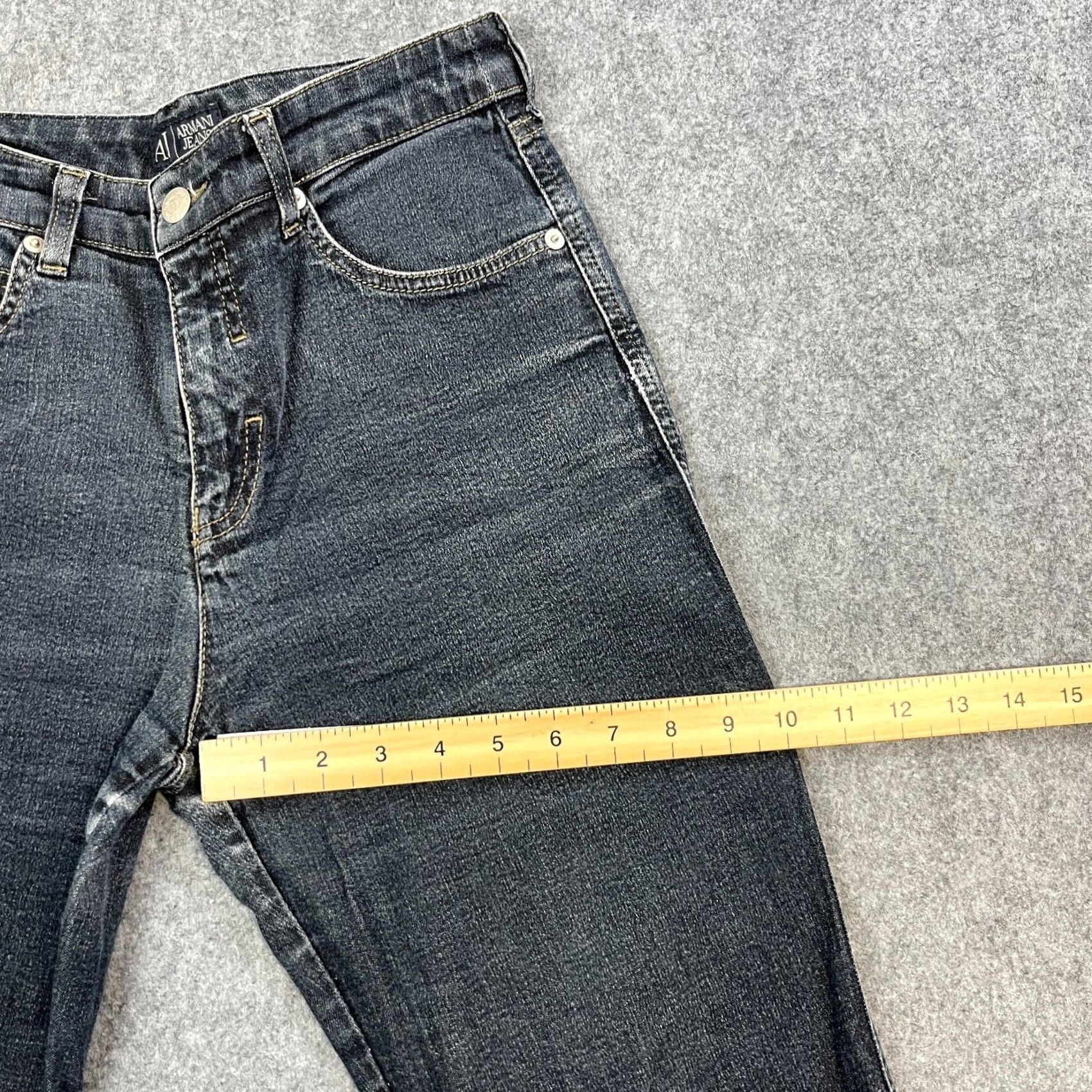 Armani Armani Jeans Womens Mom High Waist 29 Dark Wash Blue Stretch Denim 5-Pocket 28 in Inside Leg Regular US8 UK8 Womens Jeans Size 30" / US 8 / IT 44 - 5 Thumbnail