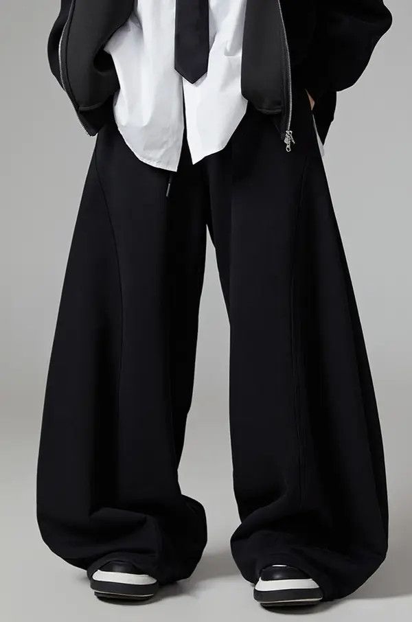 Japanese Brand VIBE Black Y2K Wide Leg Baggy Sweatpants Size US 36 / EU 52 - 5 Thumbnail
