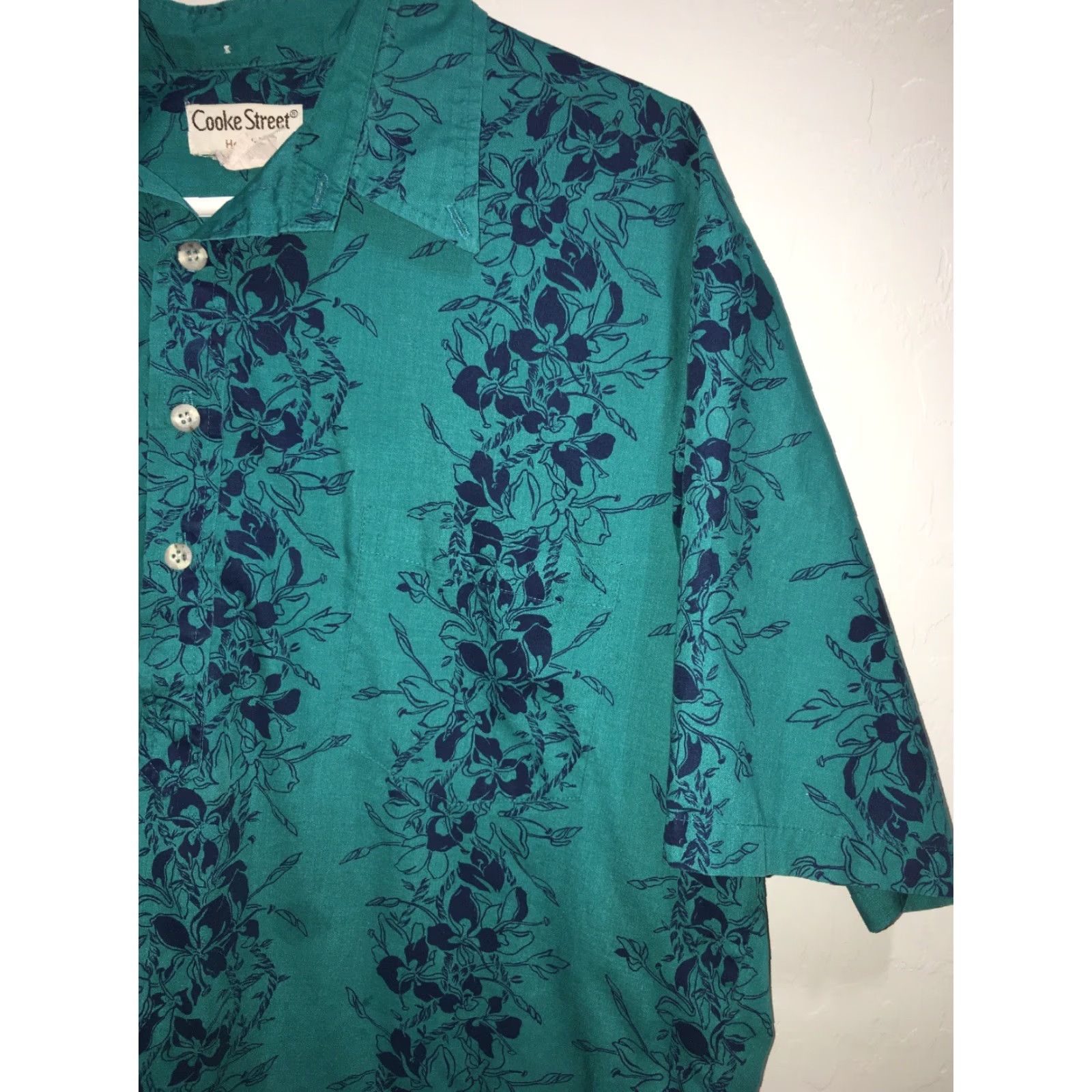 Vintage VINTAGE Cooke Street Honolulu Floral Mens Pocket Polo Shirt Size L Green Size US L / EU 52-54 / 3 - 2 Thumbnail