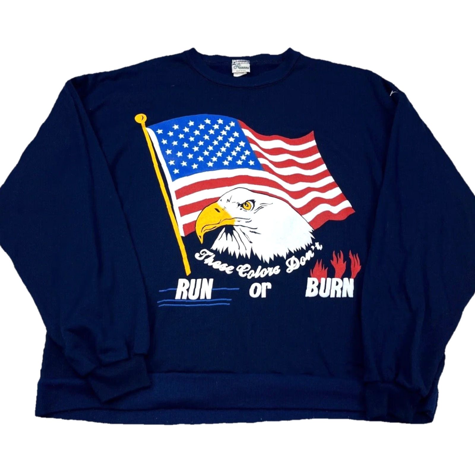 Haband VINTAGE Haband Sweatshirt Men 2XL Crew Neck USA Graphic Print Embroidered Logo Vintage 90s Grunge Hipster USA Blue Sweatshirt Mens Size US XXL / EU 58 / 5 - 2 Thumbnail