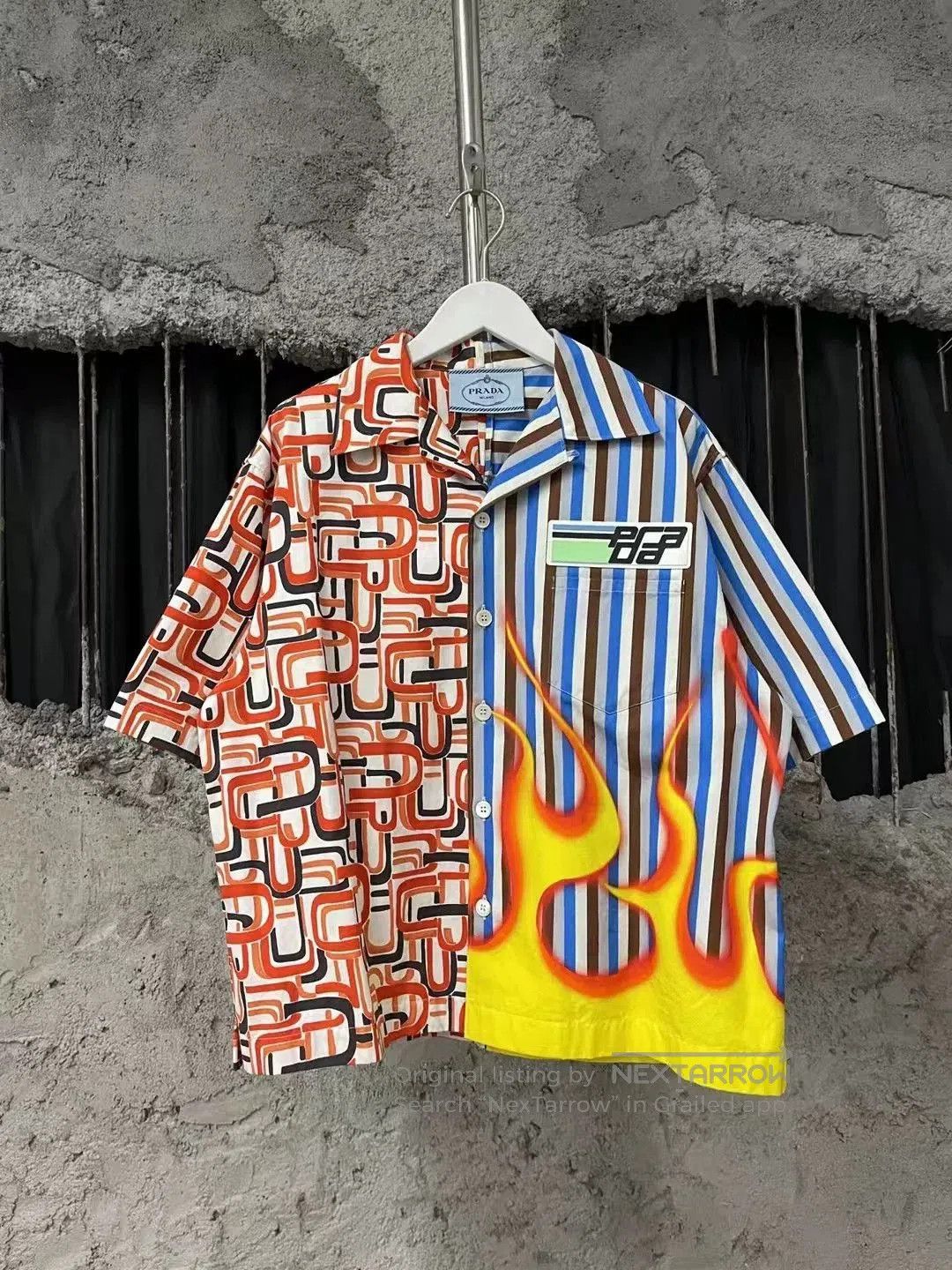 Prada Prada Double Match Flame Patchwork Shirt. Size US S / EU 44-46 / 1 - 1 Thumbnail