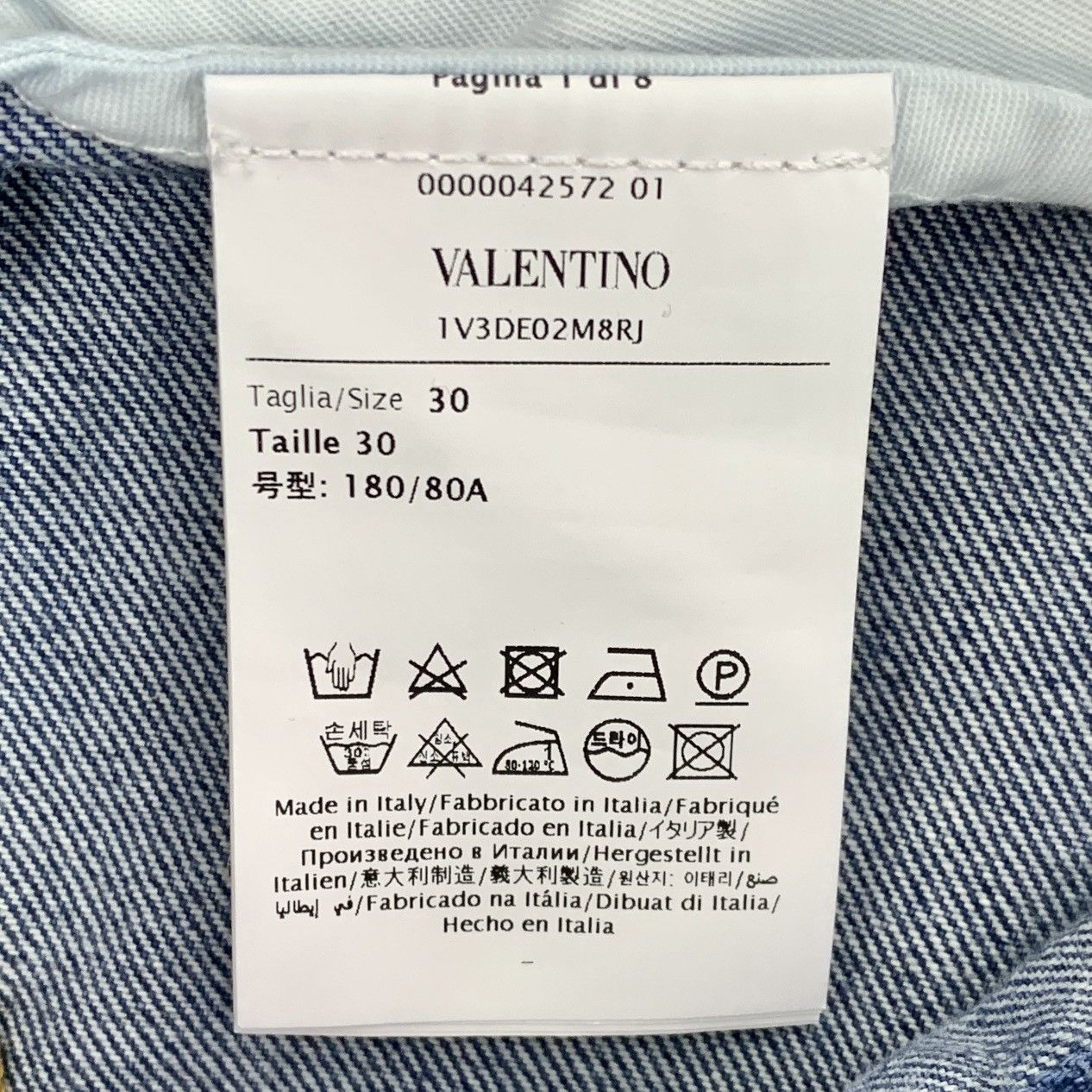 Valentino Valentino Navy Blue Cotton Denim Casual Pants K26WX Size US 30 / EU 46 - 7 Thumbnail