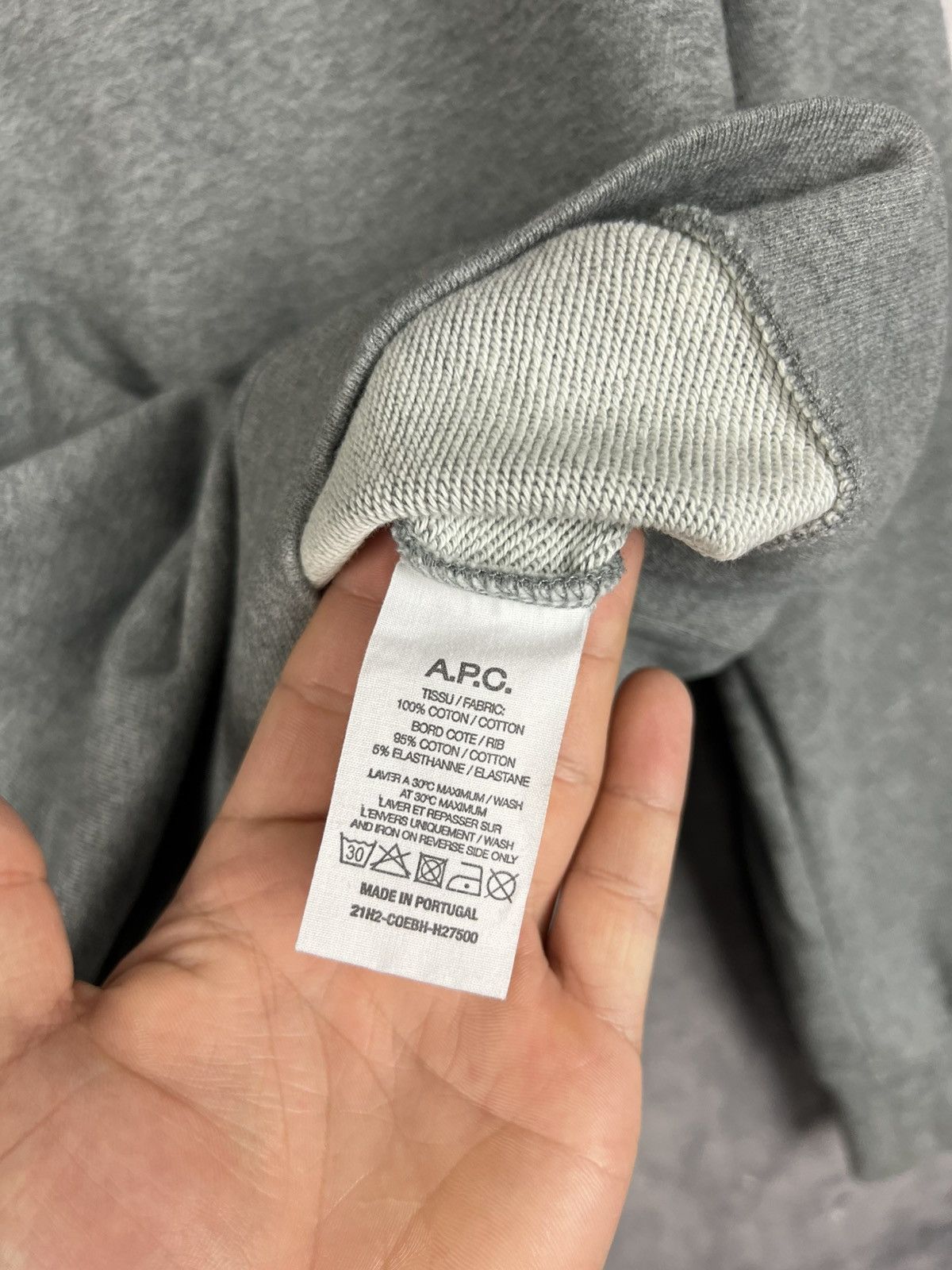 A.P.C. APC Grey Pullover Sweatshirt Embroidered Logo Size M Size US M / EU 48-50 / 2 - 8 Thumbnail