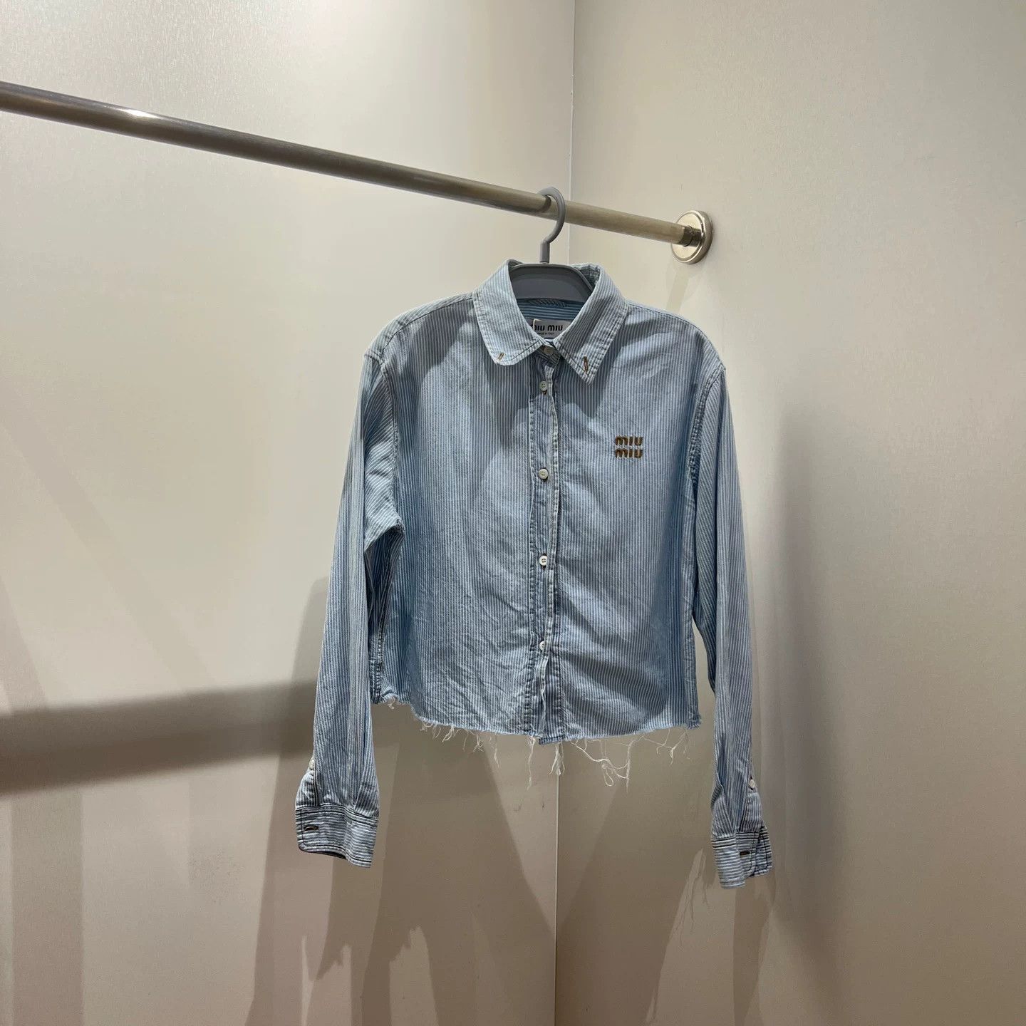 Miu Miu Miu Miu Denim Striped Button Up S Women Size S / US 4 / IT 40 - 1 Thumbnail