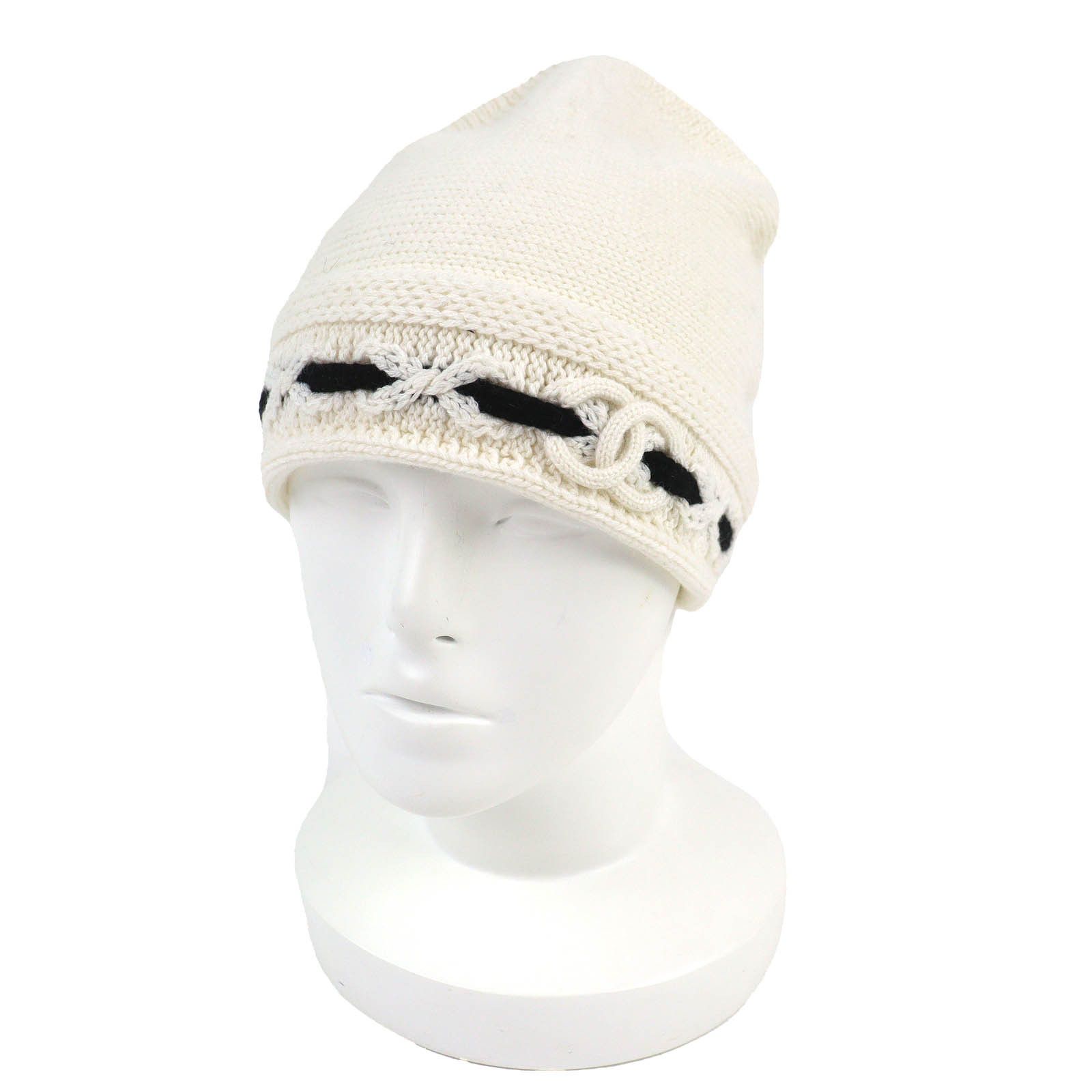 Chanel Chanel CHANEL COCO Mark Cashmere Knit Cap Textile Hats AAB112 DUTY FREE for USA Size ONE SIZE - 1 Thumbnail