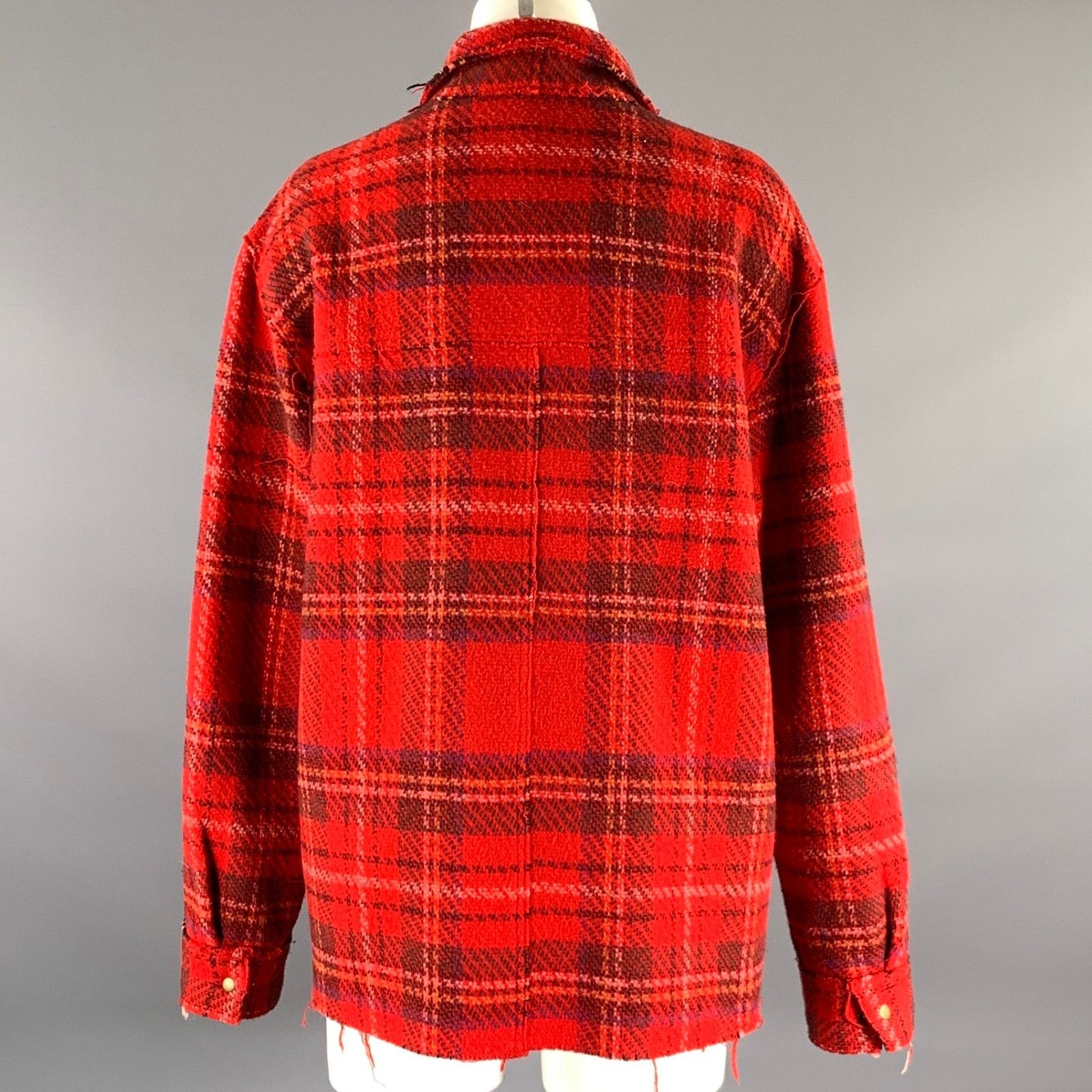 Opening Ceremony OPENING CEREMONY Size XL Red Wool Blend Plaid Jacket Size XL / US 12-14 / IT 48-50 - 4 Thumbnail