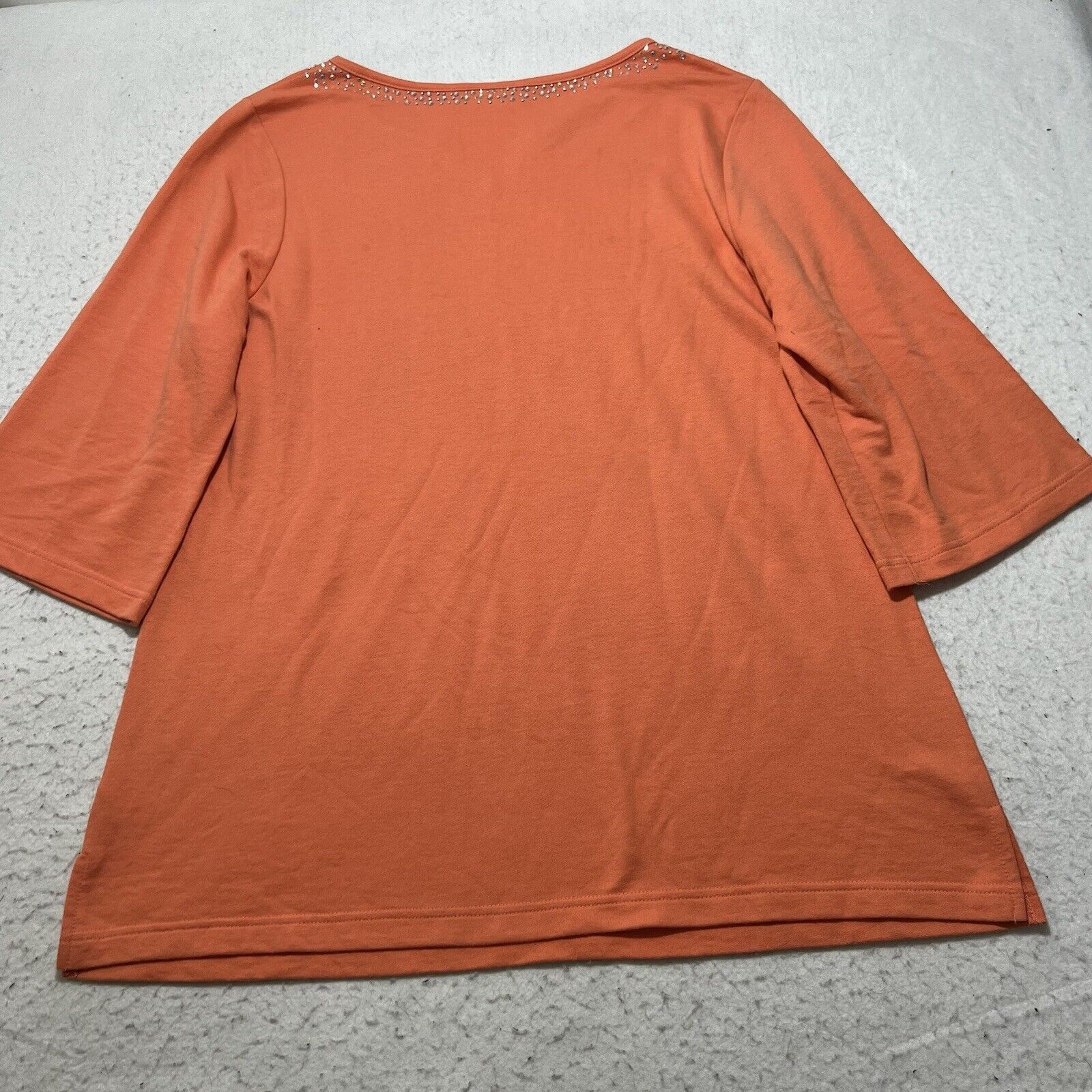 Vintage Quacker Factory Large 3/4 Sleeve Rhinestone Blouse Top Size L / US 10 / IT 46 - 10 Thumbnail