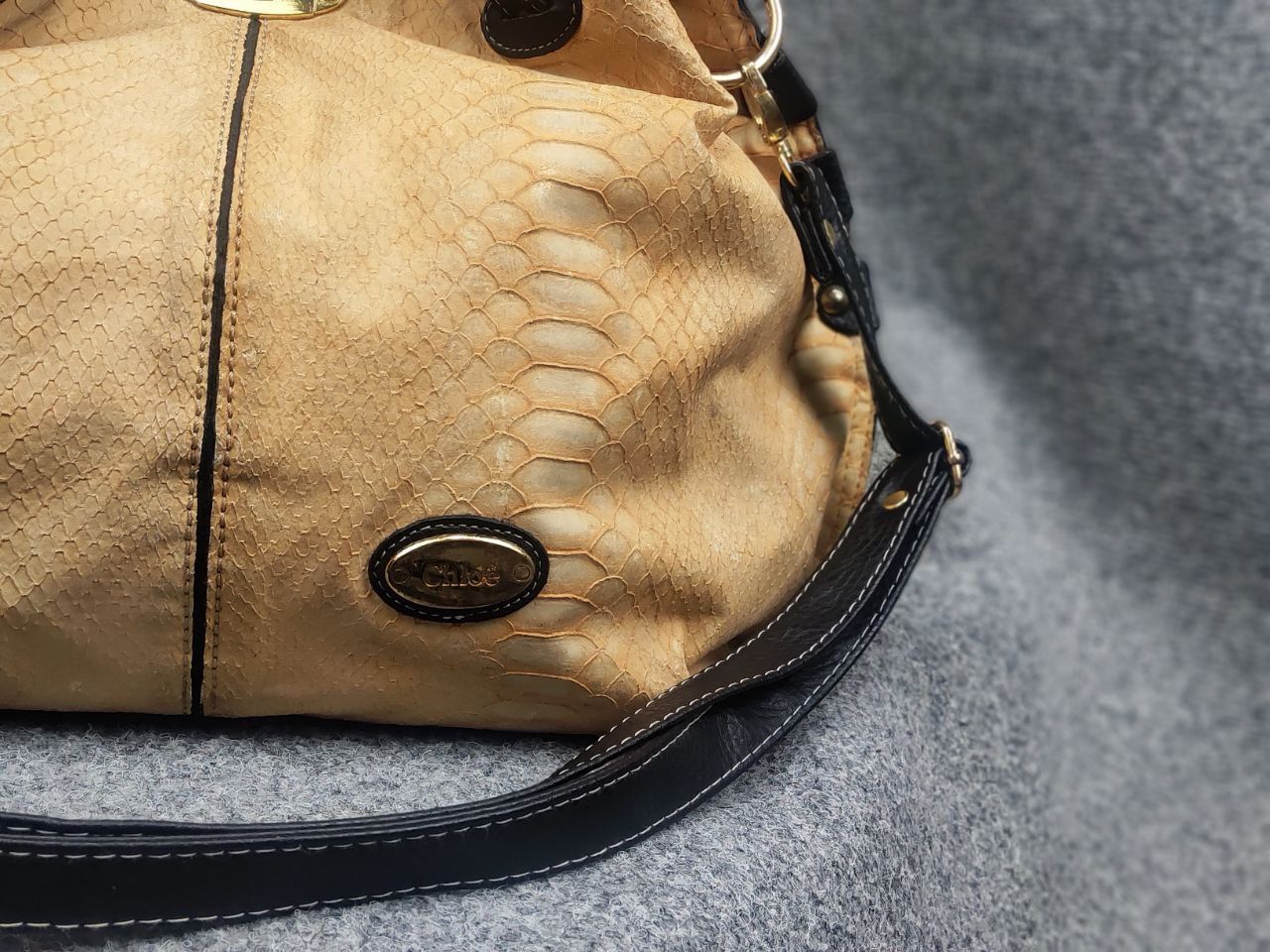 Chloe Vintage 90's Chloe Style bag snakeskin texture handles Y2K Size ONE SIZE - 4 Thumbnail