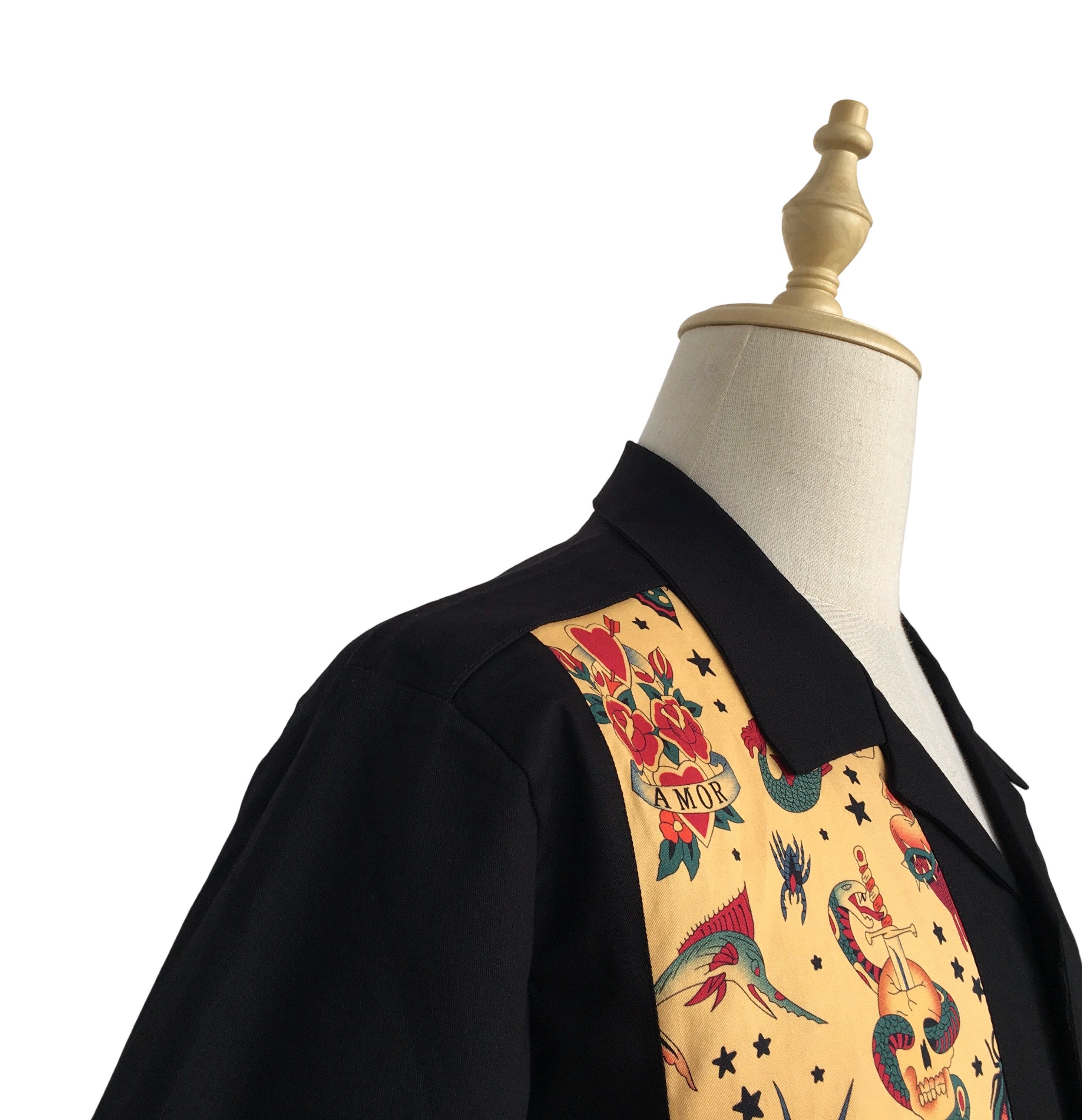 Other Unique Design Cotton Shirts Attoo Partten Panel For Men Size US XXL / EU 58 / 5 - 7 Thumbnail