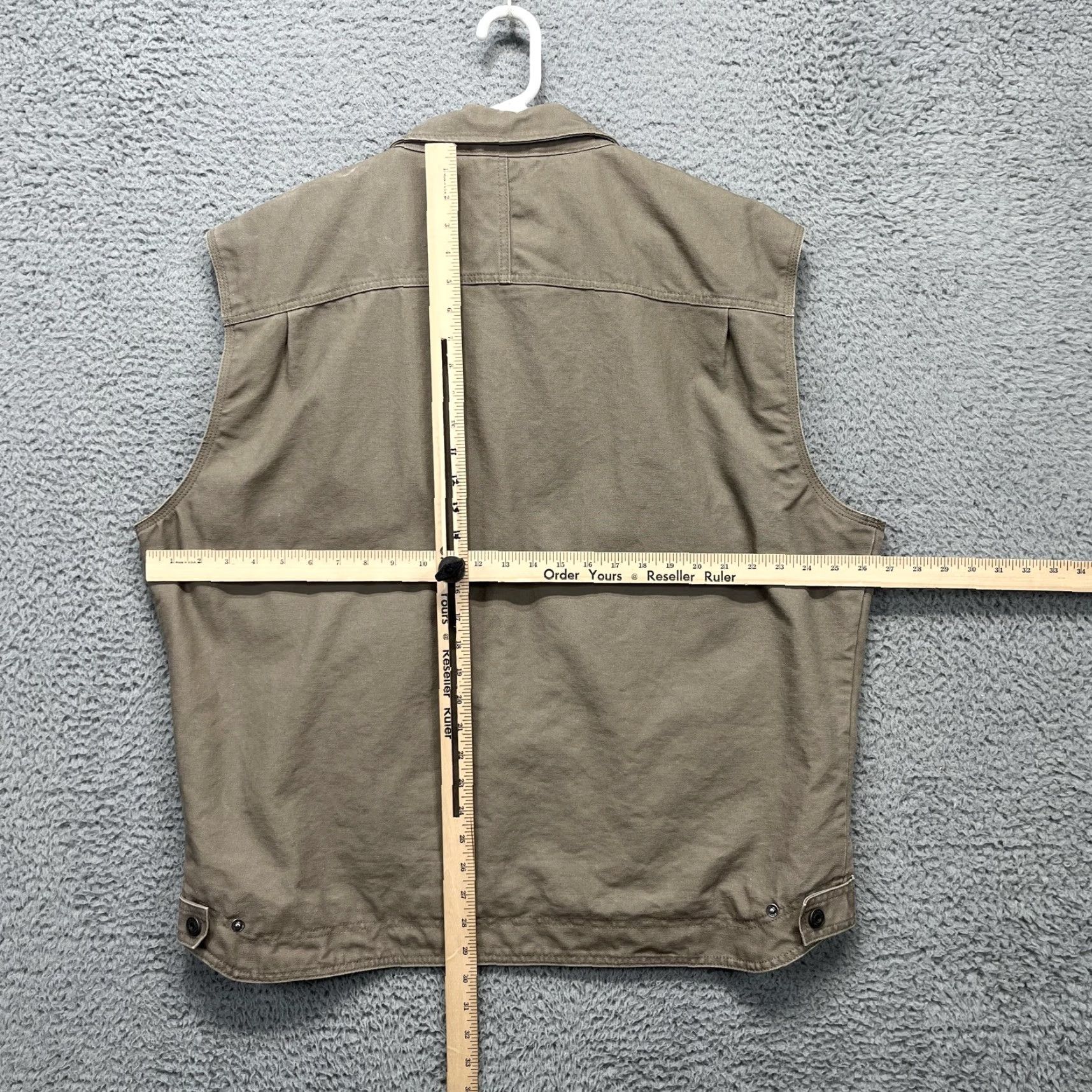 Vintage Cabela's Vest Mens XL Khaki Zip Front Fleece Lined Canvas Outdoor Workwear Field Shirt Size US XL / EU 56 / 4 - 7 Thumbnail