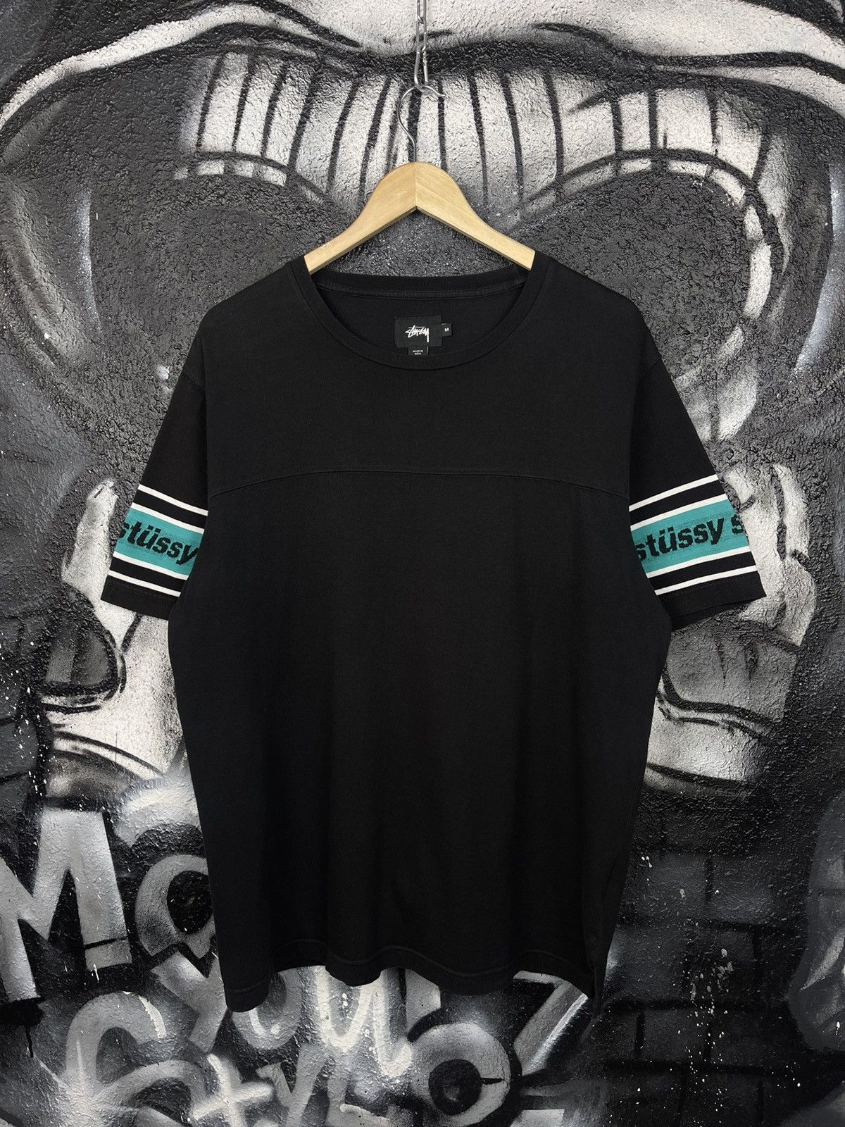 Stussy Stussy Sleeve Stripe Crew T-Shirt Black Men’s Size M Size US M / EU 48-50 / 2 - 2 Thumbnail