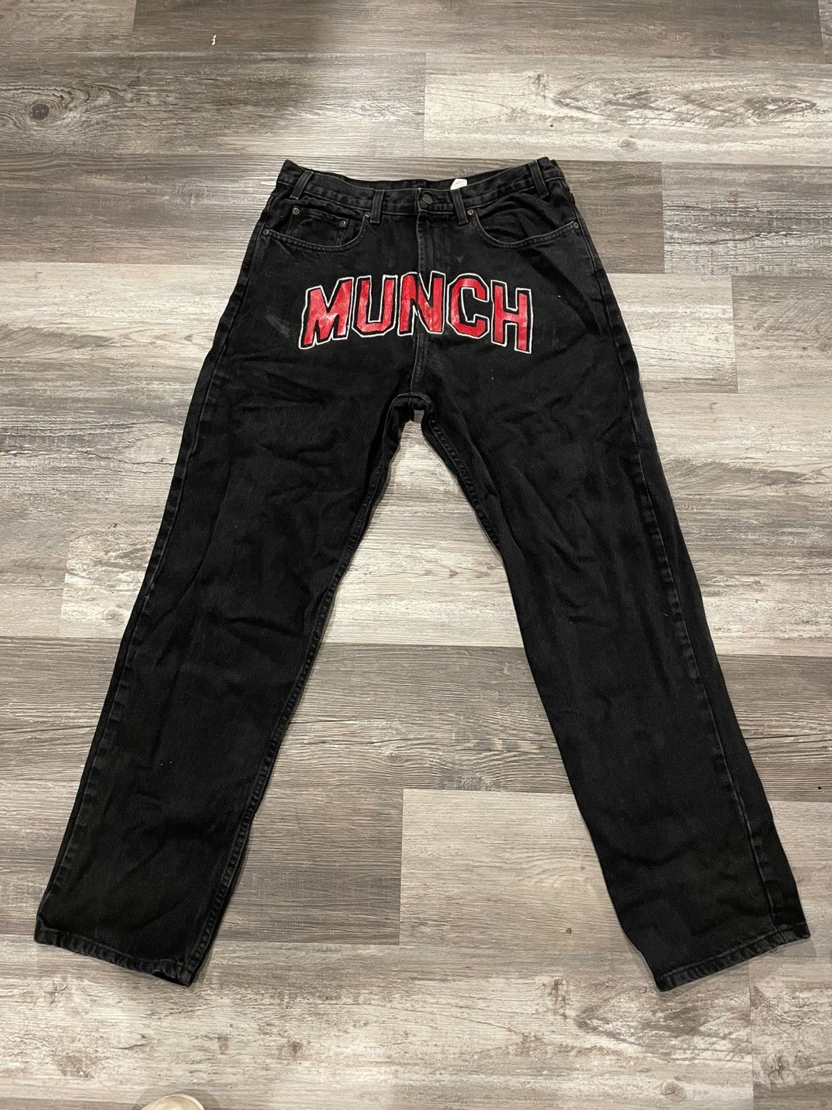 Band Tees Ice Spice Denim munch pants. Band rap tee ironic satire jean Size US 34 / EU 50 - 2 Thumbnail