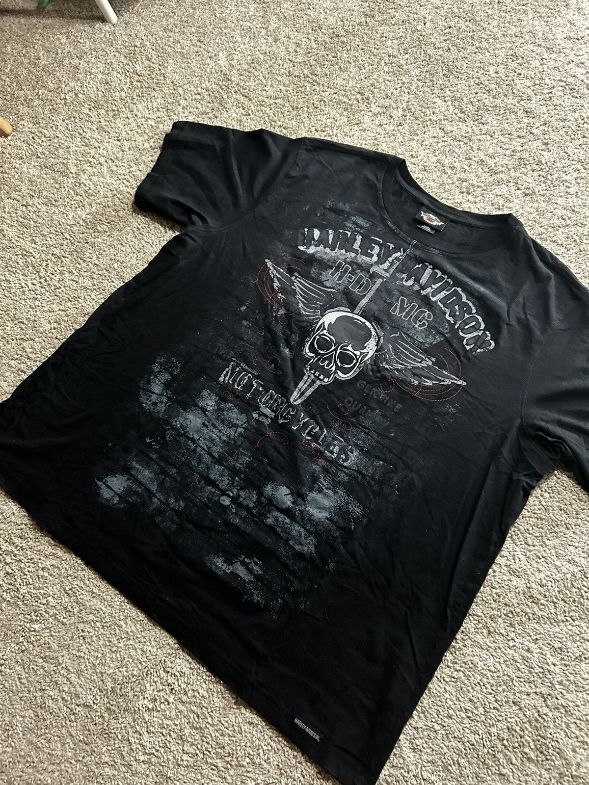 Harley Davidson Vintage 90s Y2K style Harley Davidson Barbed wire tee Size US XXL / EU 58 / 5 - 1 Thumbnail