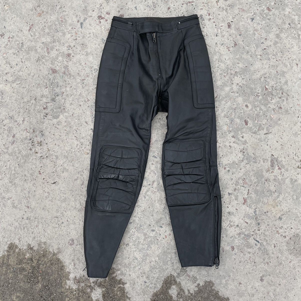 image of Moto Leather Pants 27 Size 90's Y2K Japan Hype in Black, Men's