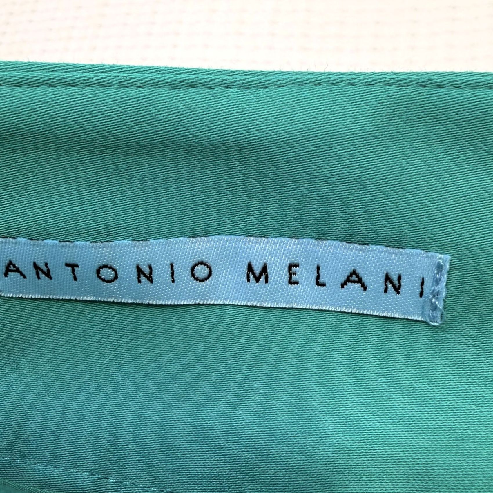 Vintage Antonio Melani Pants Womens 10 Blue Baily Bow Tie Straight Leg Stretch Career Size 32" / US 10 / IT 46 - 6 Thumbnail
