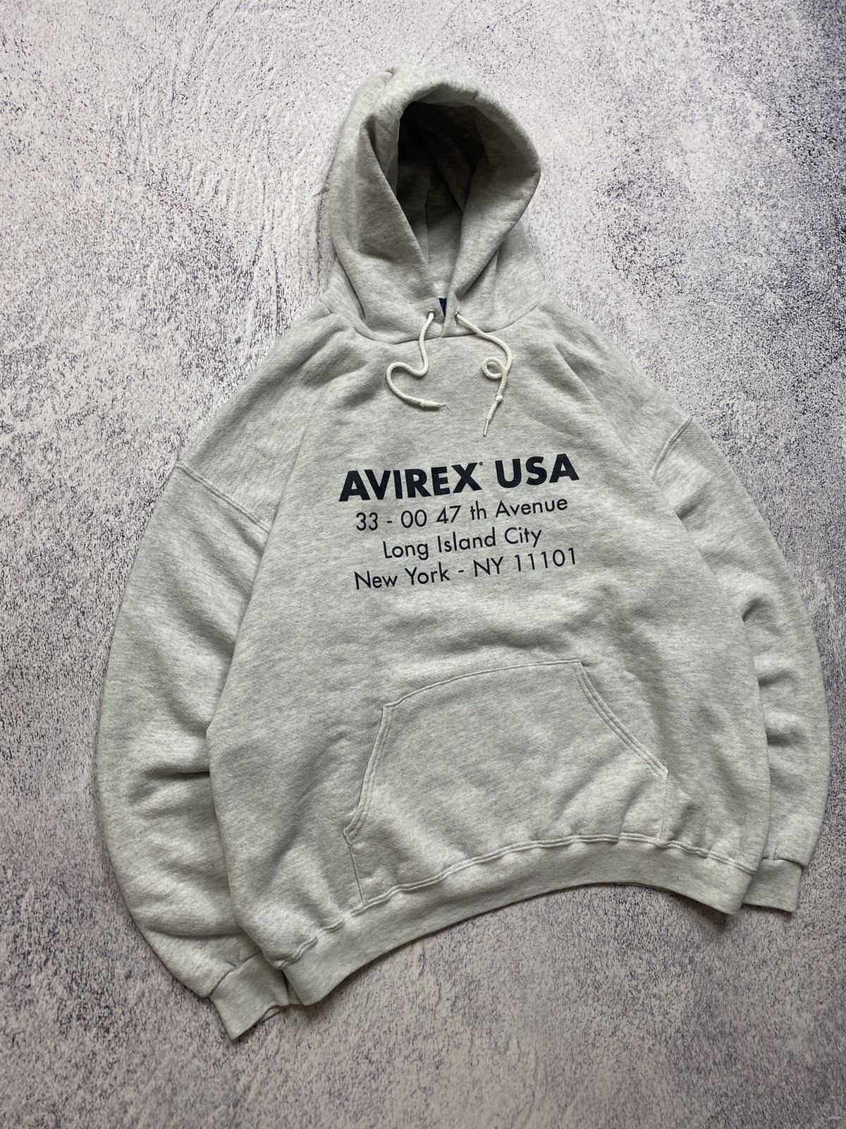 Avirex Vintage AVIREX USA Big Logo Boxy Grey Hoodie Rare Size US XL / EU 56 / 4 - 2 Thumbnail