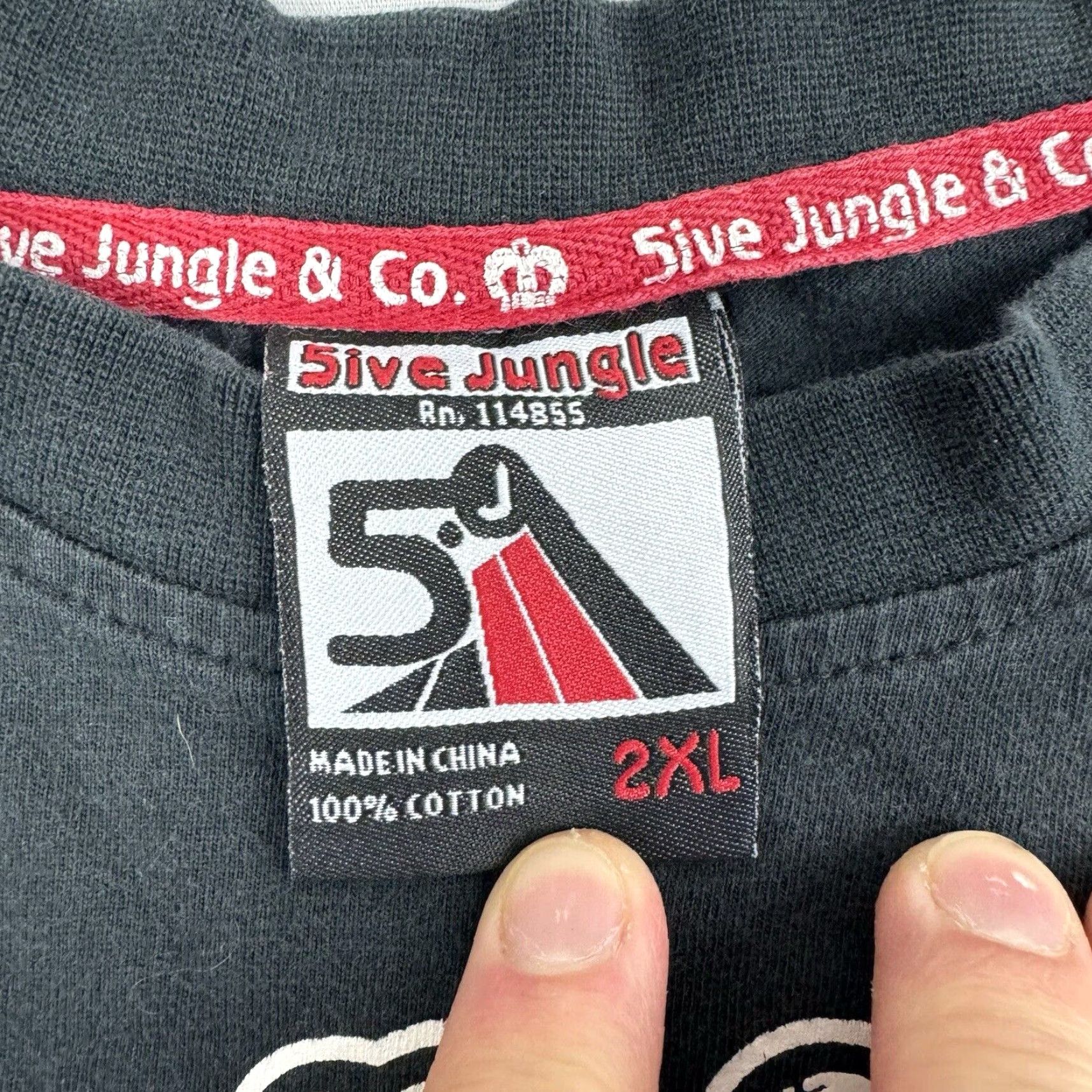 Vintage VINTAGE 5IVE JUNGLE T SHIRT Adult 2XL Black Hip Hop Hipster Punk Skater Y2K Relaxed Crew Neck Short Sleeve Mens Size US XXL / EU 58 / 5 - 5 Thumbnail