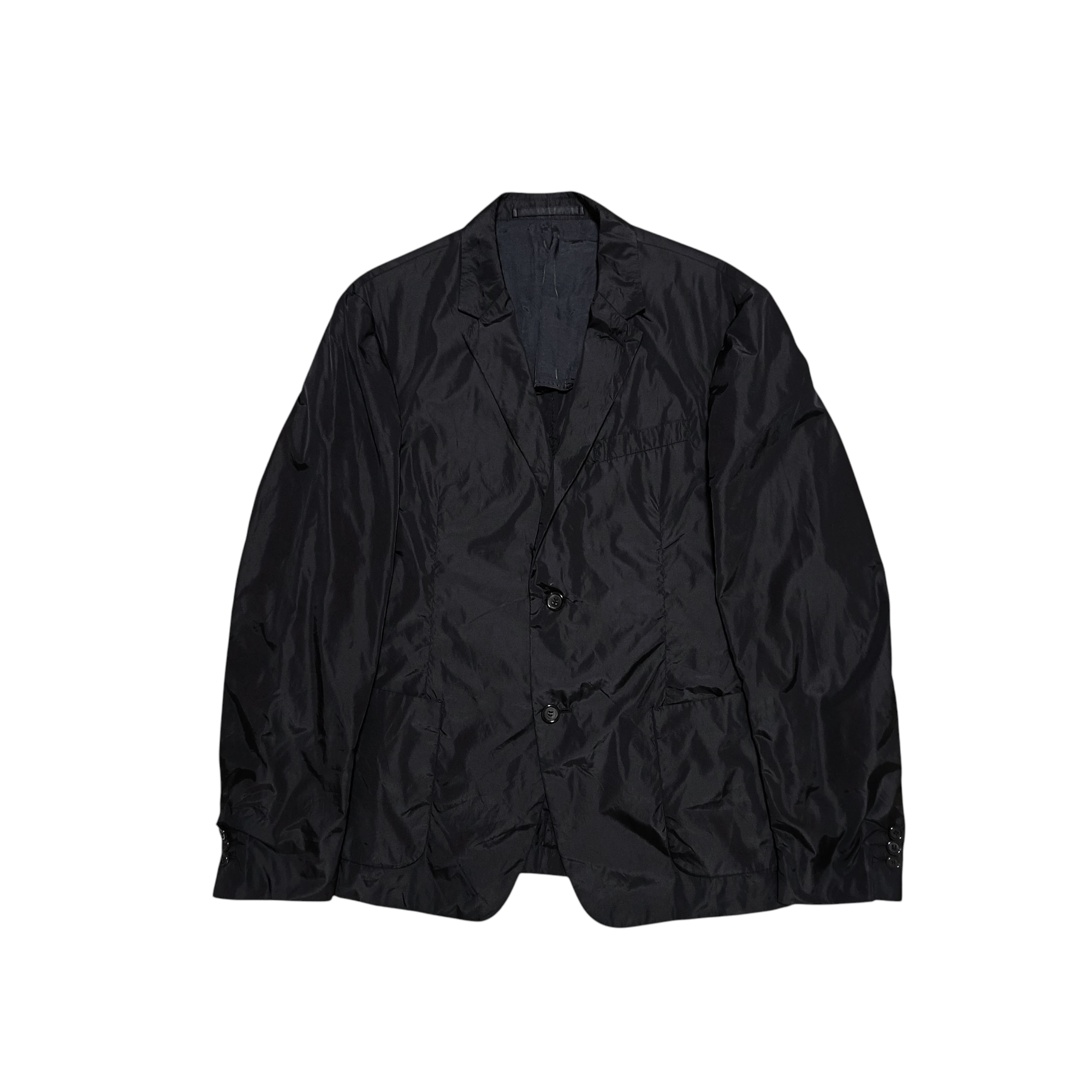 Prada Prada Black Nylon Lightweight Blazer Jacket Size US M / EU 48-50 / 2 - 1 Thumbnail