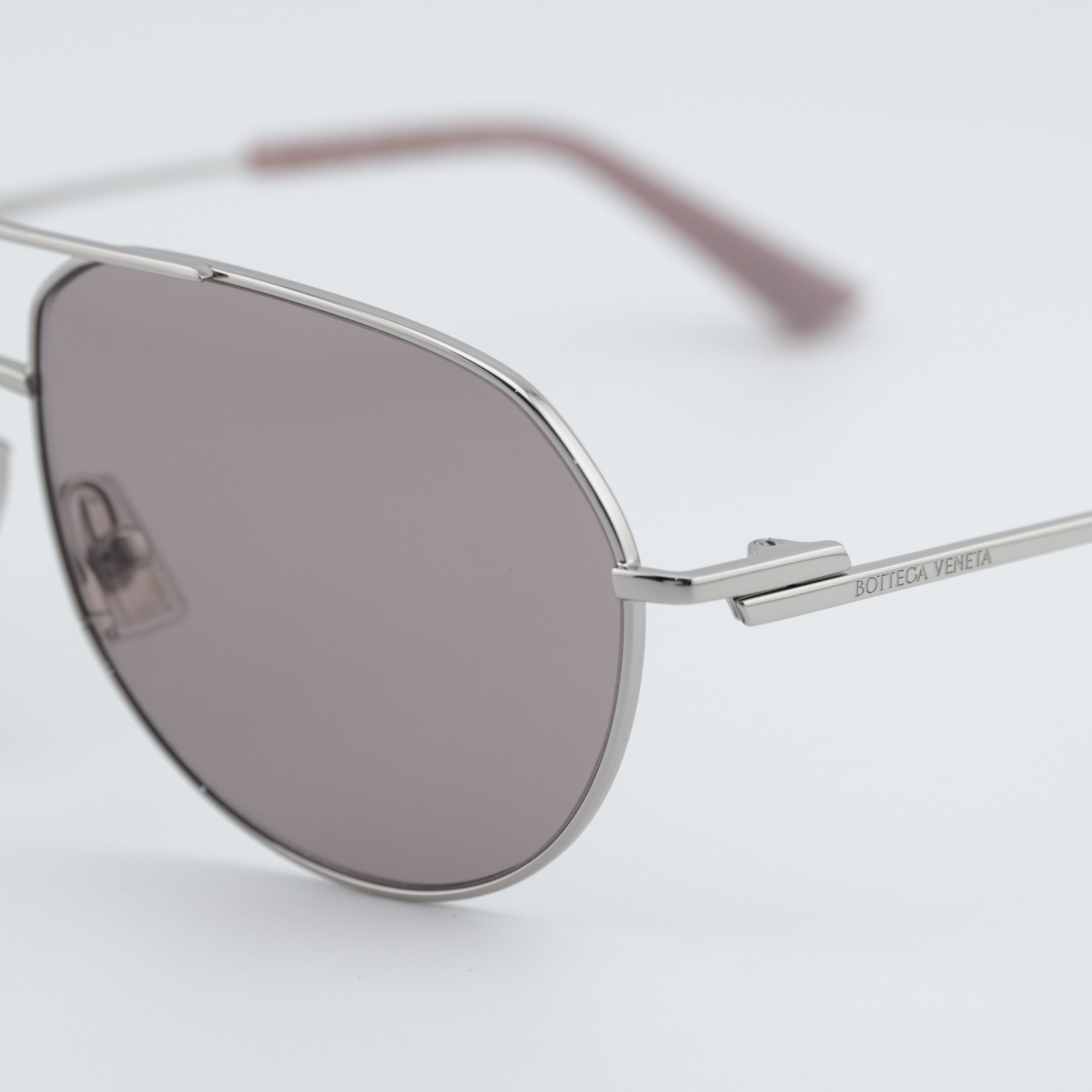 Bottega Veneta Bottega Veneta BV1302S 004 Unisex Sunglasses Silver Aviator Size ONE SIZE - 8 Thumbnail
