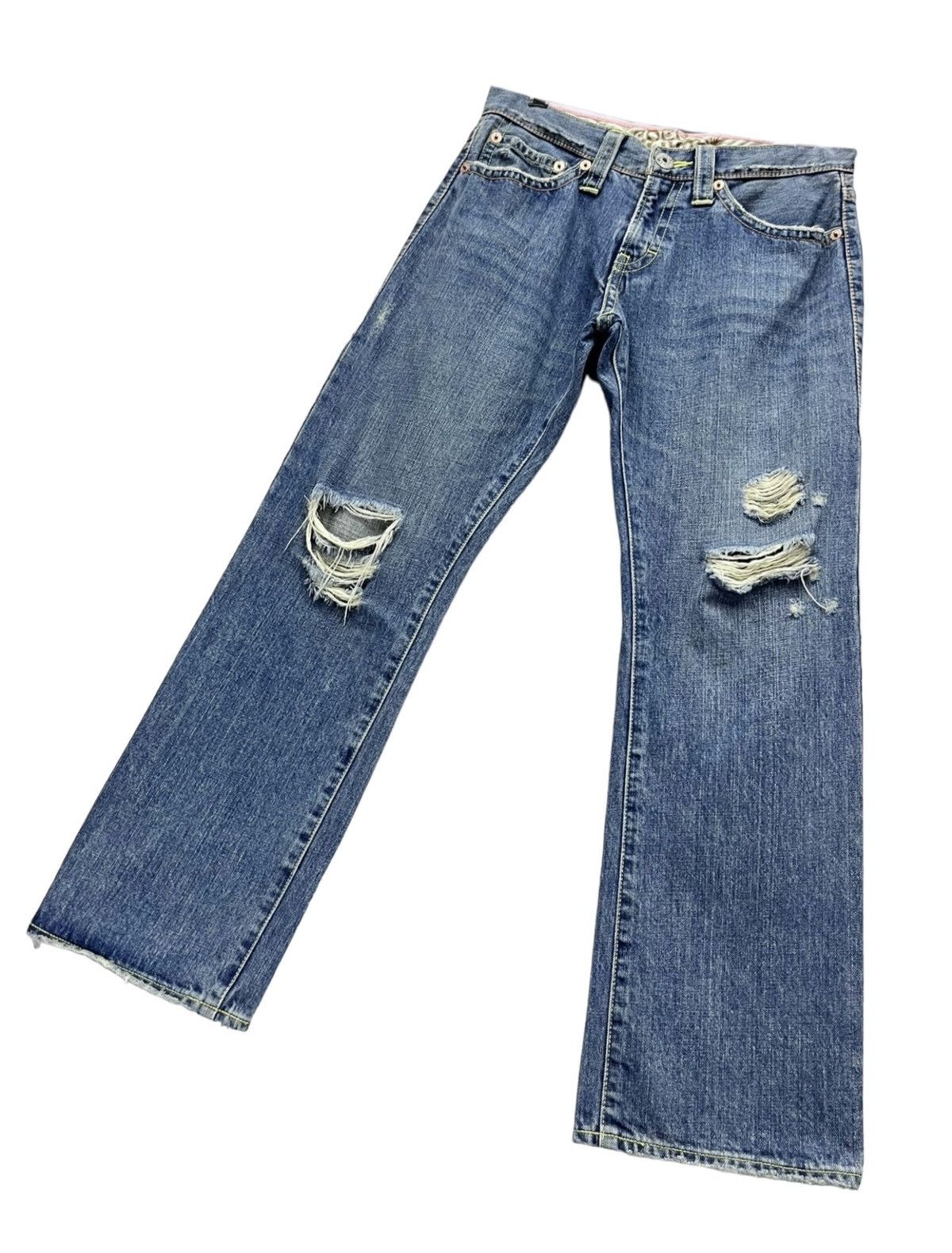 Japanese Brand 🔥FYE🔥90’s CO&LU Distressed Ripped Denim Hysteric Style Size US 30 / EU 46 - 8 Thumbnail