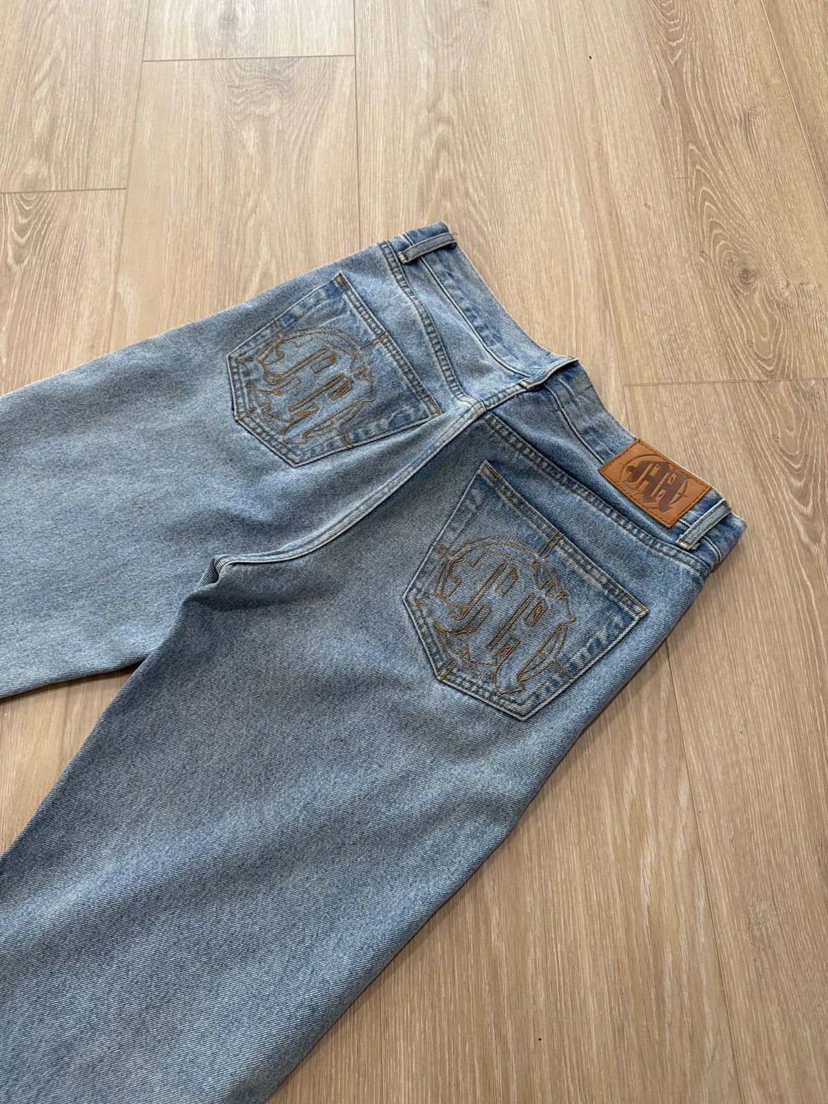 Menace Embossed Target Logo Denim Pants Light Blue size 30 Size US 30 / EU 46 - 2 Thumbnail