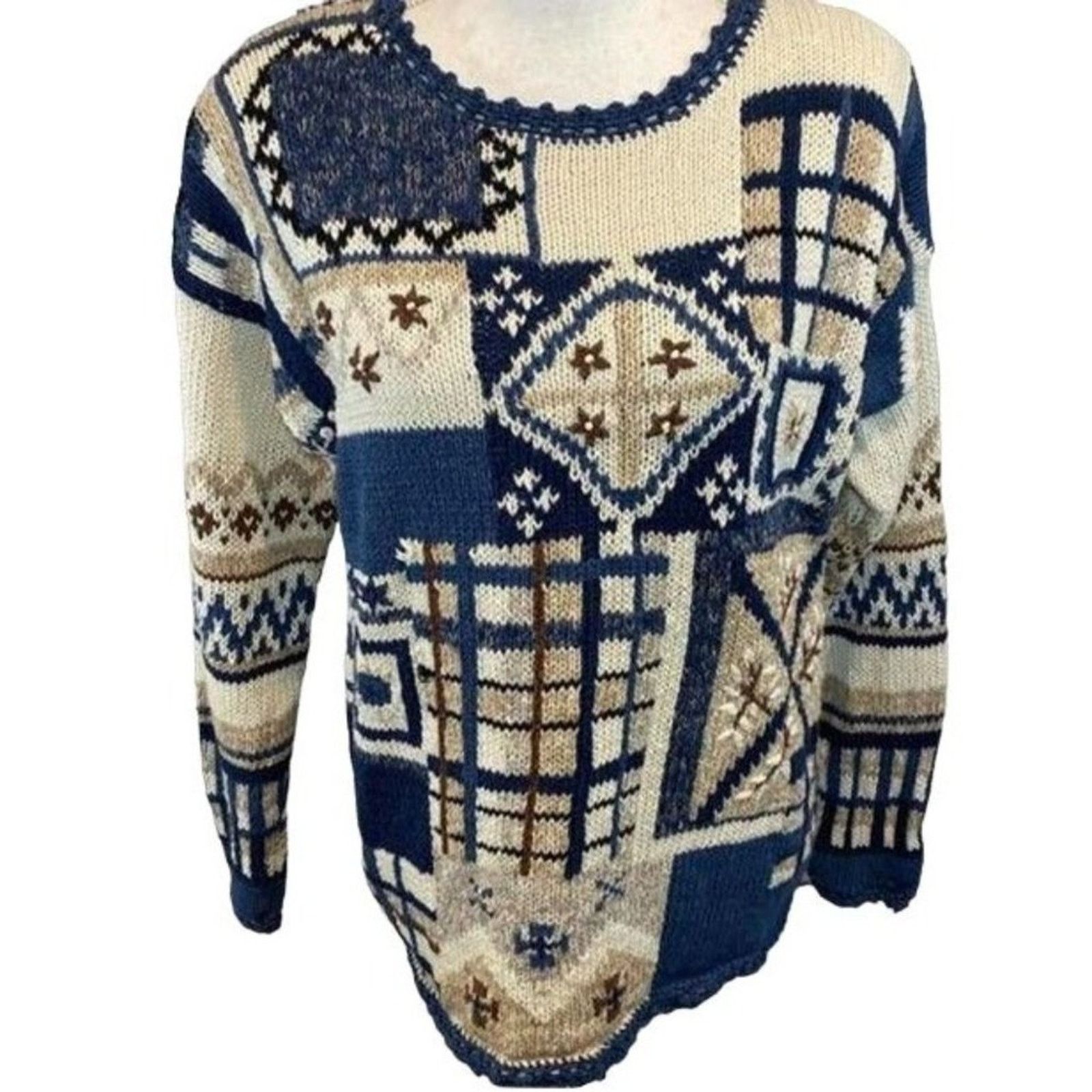 Vintage Tiara International Floral Knit Pullover Sweater Vintage 90s Size S / US 4 / IT 40 - 7 Thumbnail